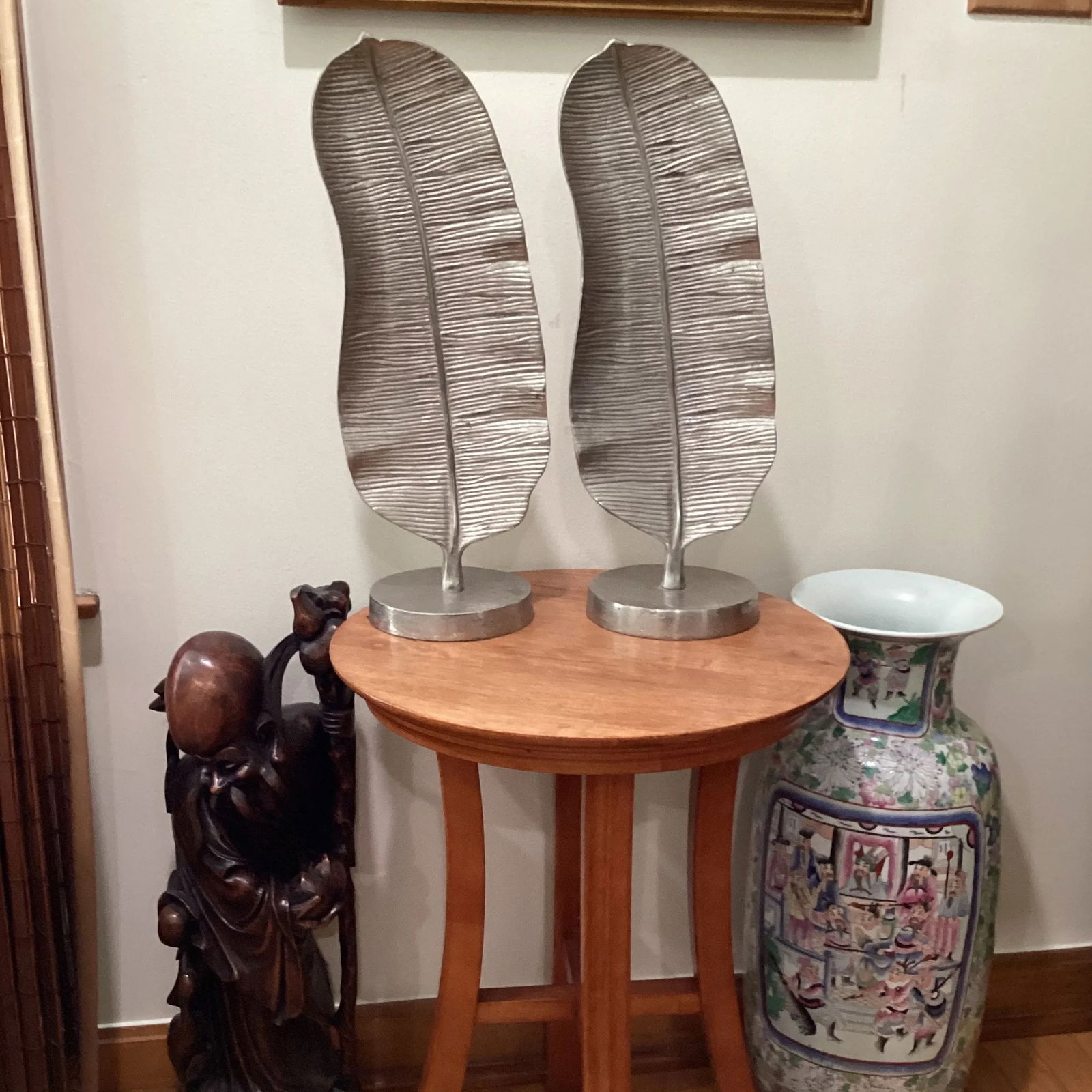 Mid Century Modern Pair of Extra Large Silver Metal Quill Sculptures - 11