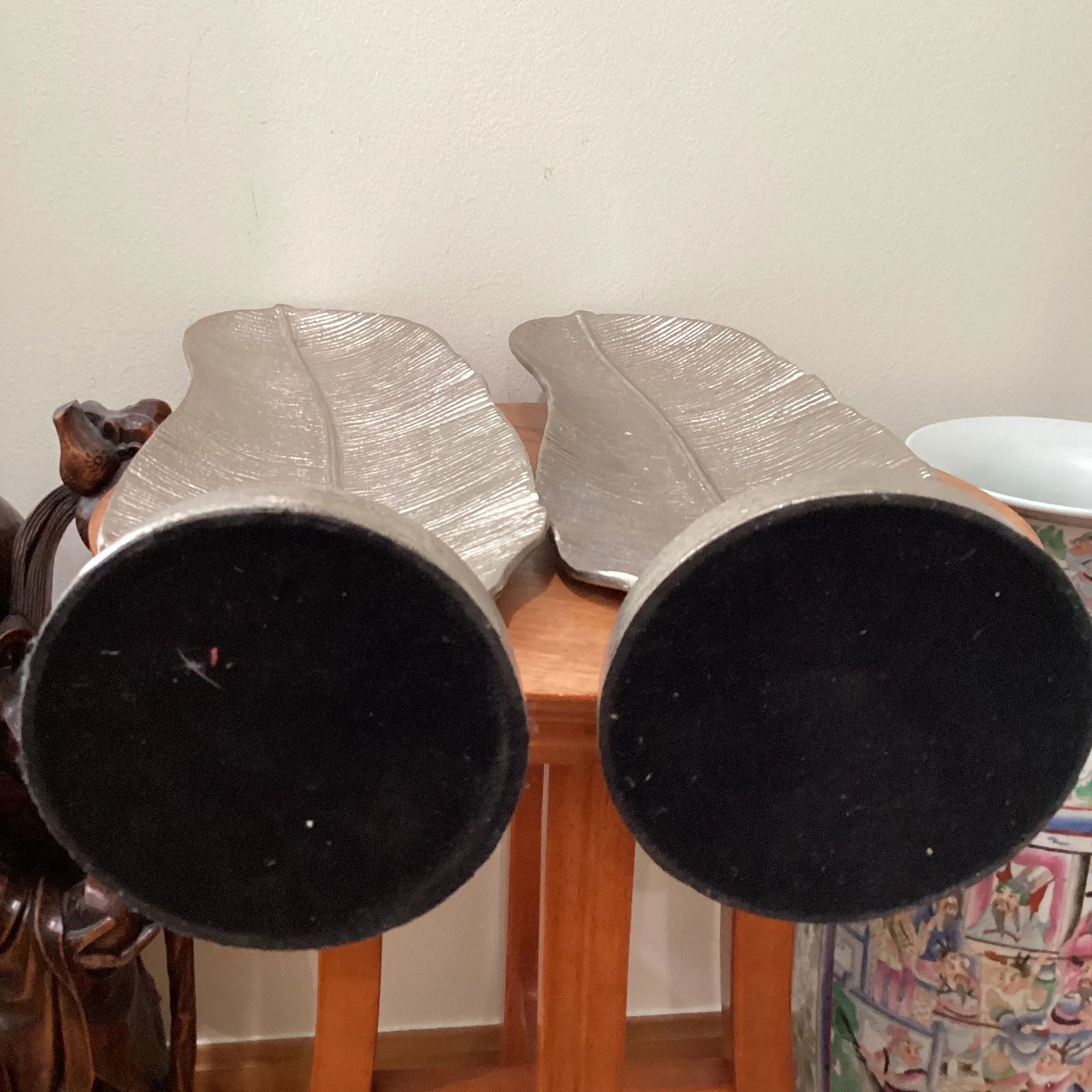 Mid Century Modern Pair of Extra Large Silver Metal Quill Sculptures - 8