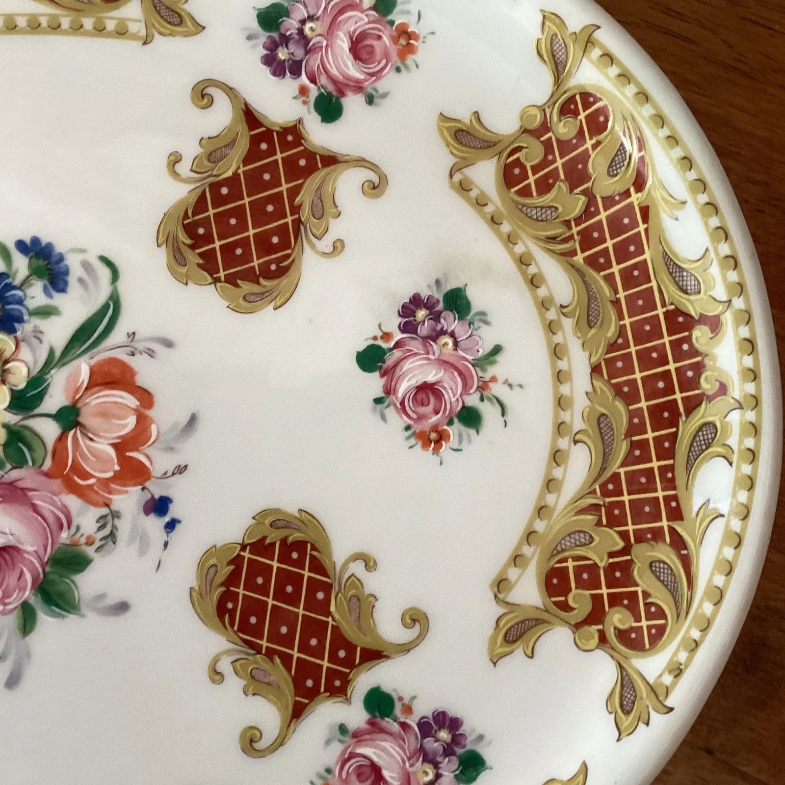 Mid 20th Century Vintage Theo Limoges France Alfa Ceramic Porcelain Vanity Tray on Stand Hand Painte - 4