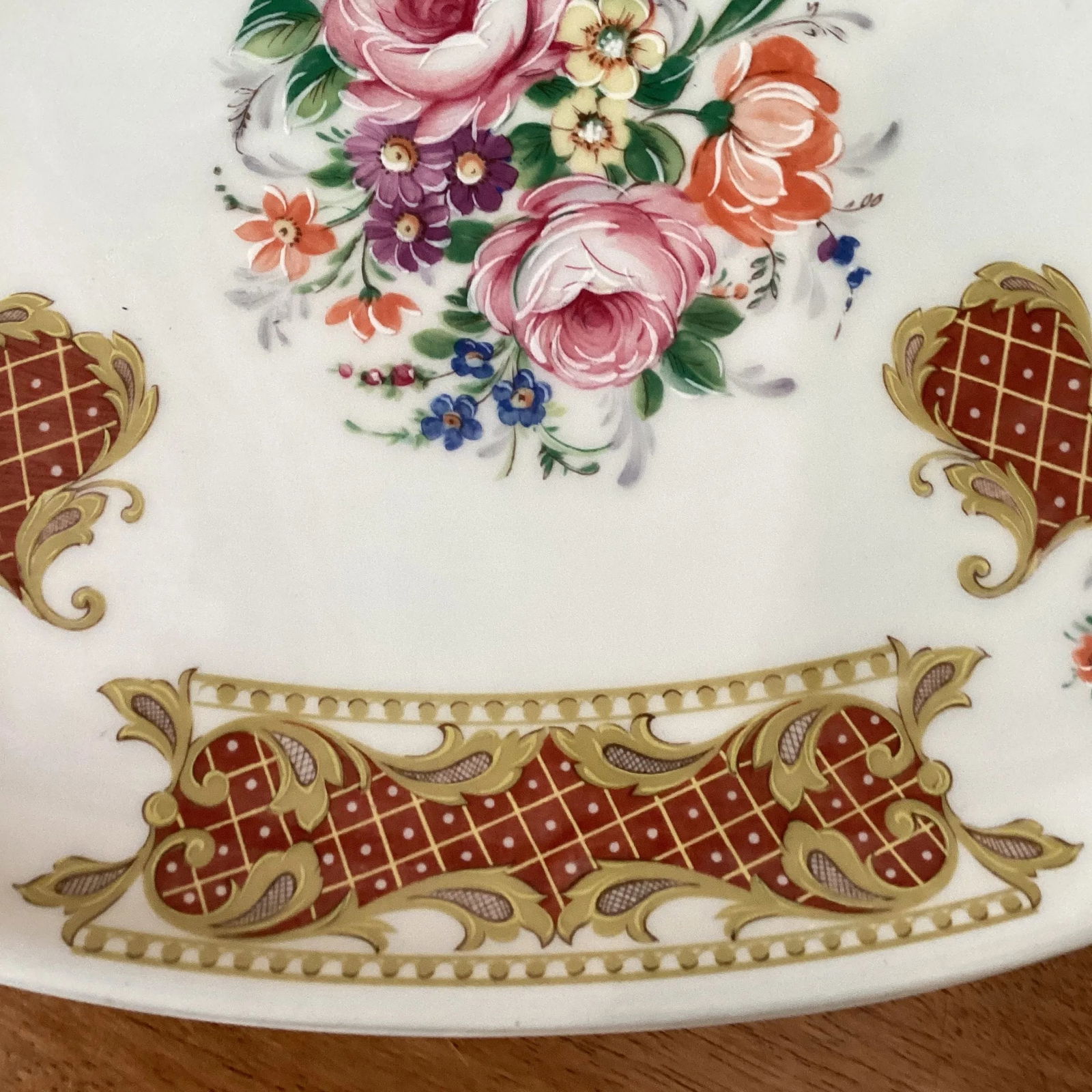 Mid 20th Century Vintage Theo Limoges France Alfa Ceramic Porcelain Vanity Tray on Stand Hand Painte - 5