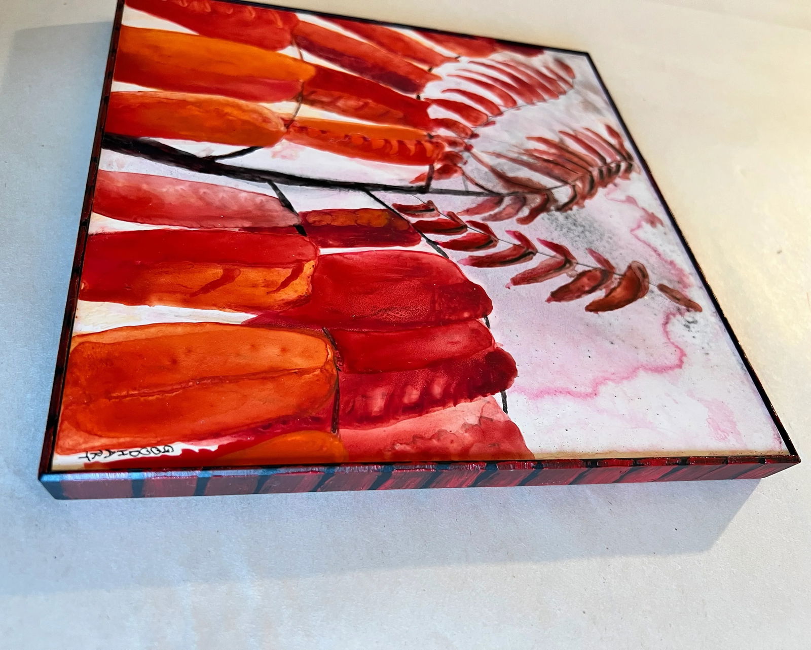 Contemporary Botanical Watercolor Painting "Autumn Prayer Flags" - 5