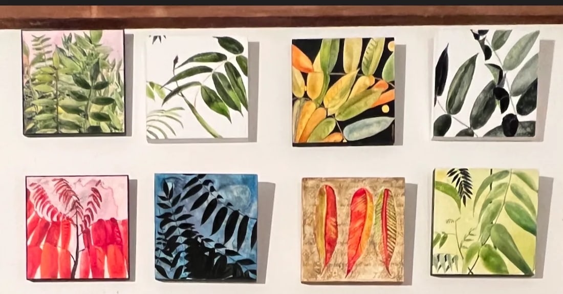 Contemporary Botanical Watercolor Painting "Autumn Prayer Flags" - 7