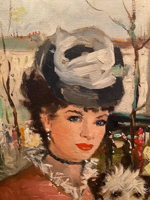 Original Signed Francois Gerome Oil Painting of Paris and Notre Dame, Circa 1940 - 2