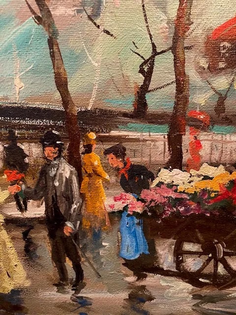 Original Signed Francois Gerome Oil Painting of Paris and Notre Dame, Circa 1940 - 5