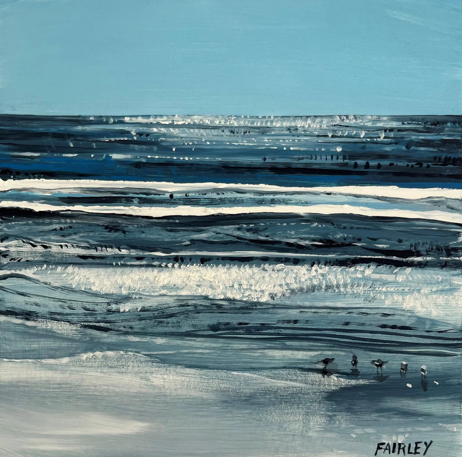 Glimmer, Original Miniature Seascape Oil Painting by Jessica Fairley - 4