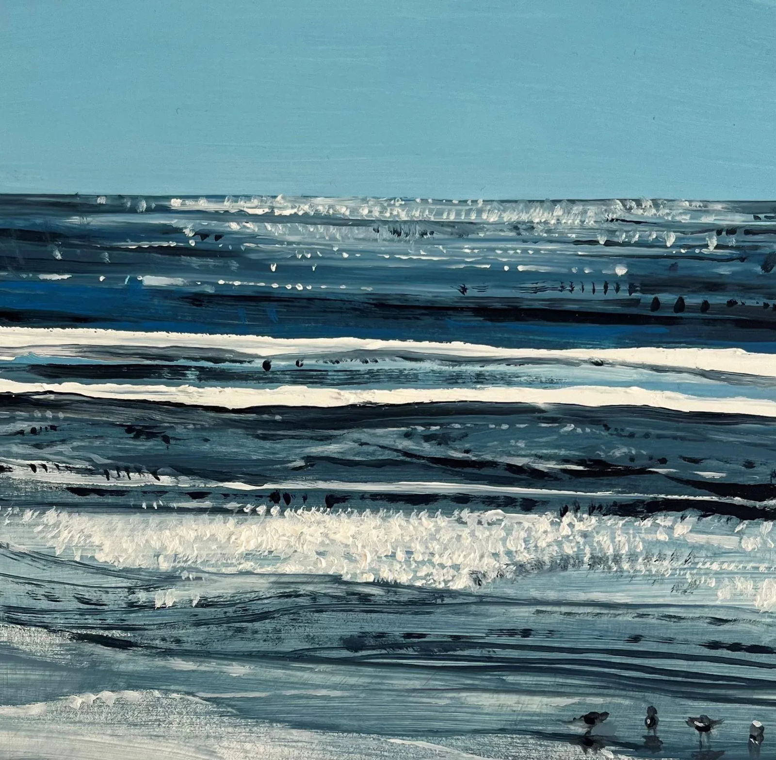 Glimmer, Original Miniature Seascape Oil Painting by Jessica Fairley - 5