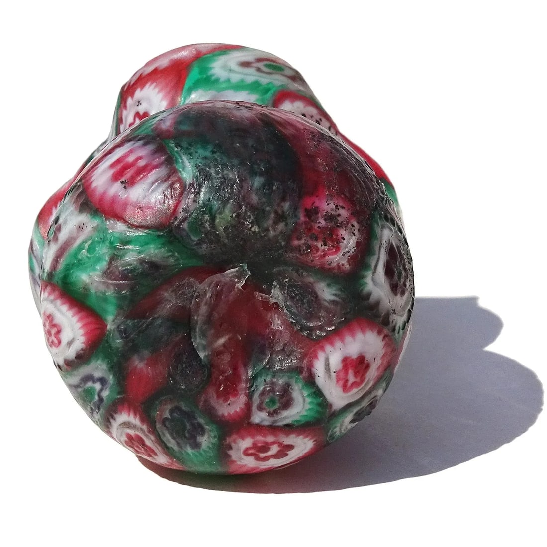 Murano Fratelli Toso Antique Millefiori Flower Mosaic Pink White Green Italian Art Glass Decorative - 5