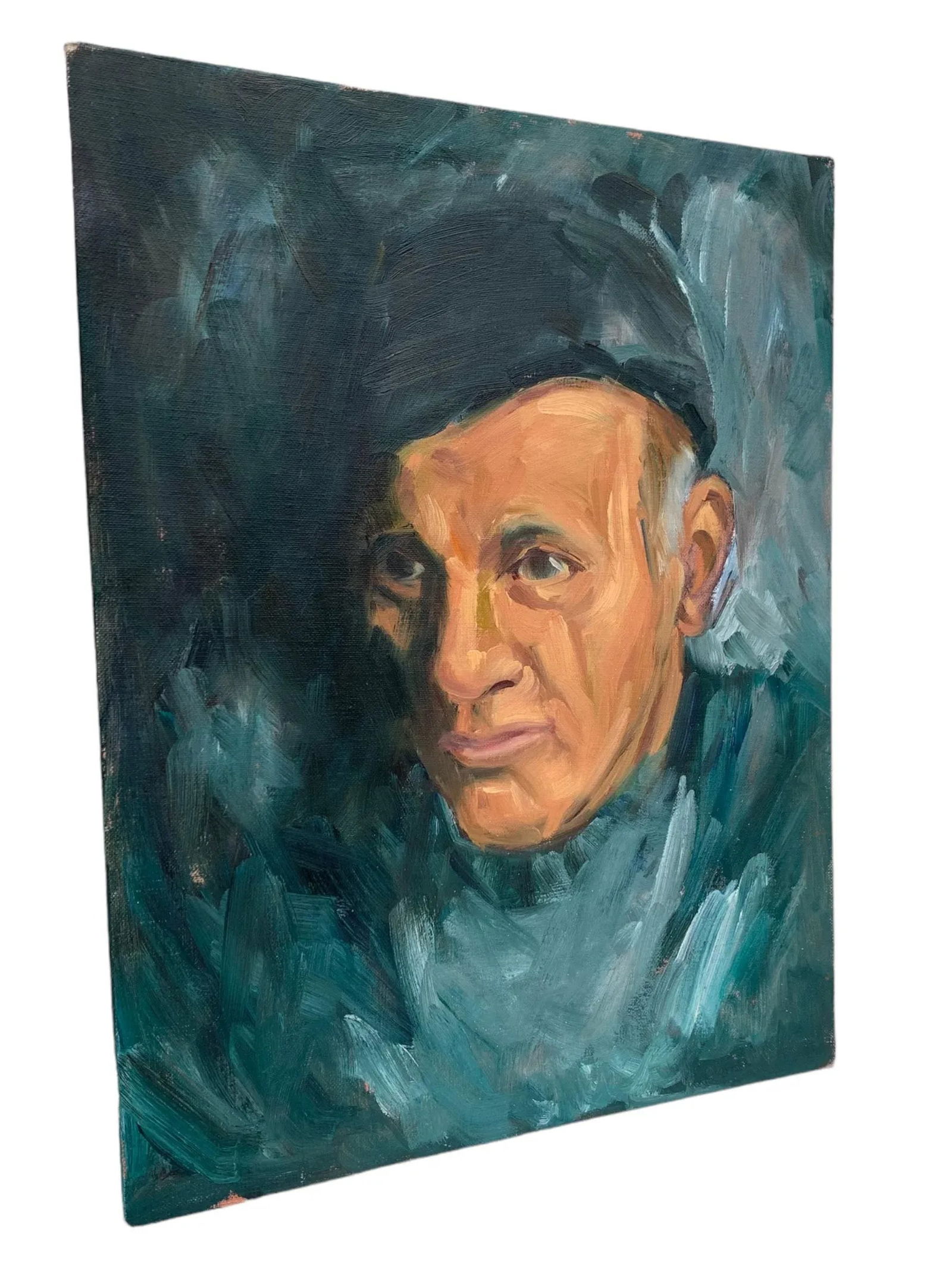 Mid 20th Century "Portrait of a Man" Acrylic Painting - 2