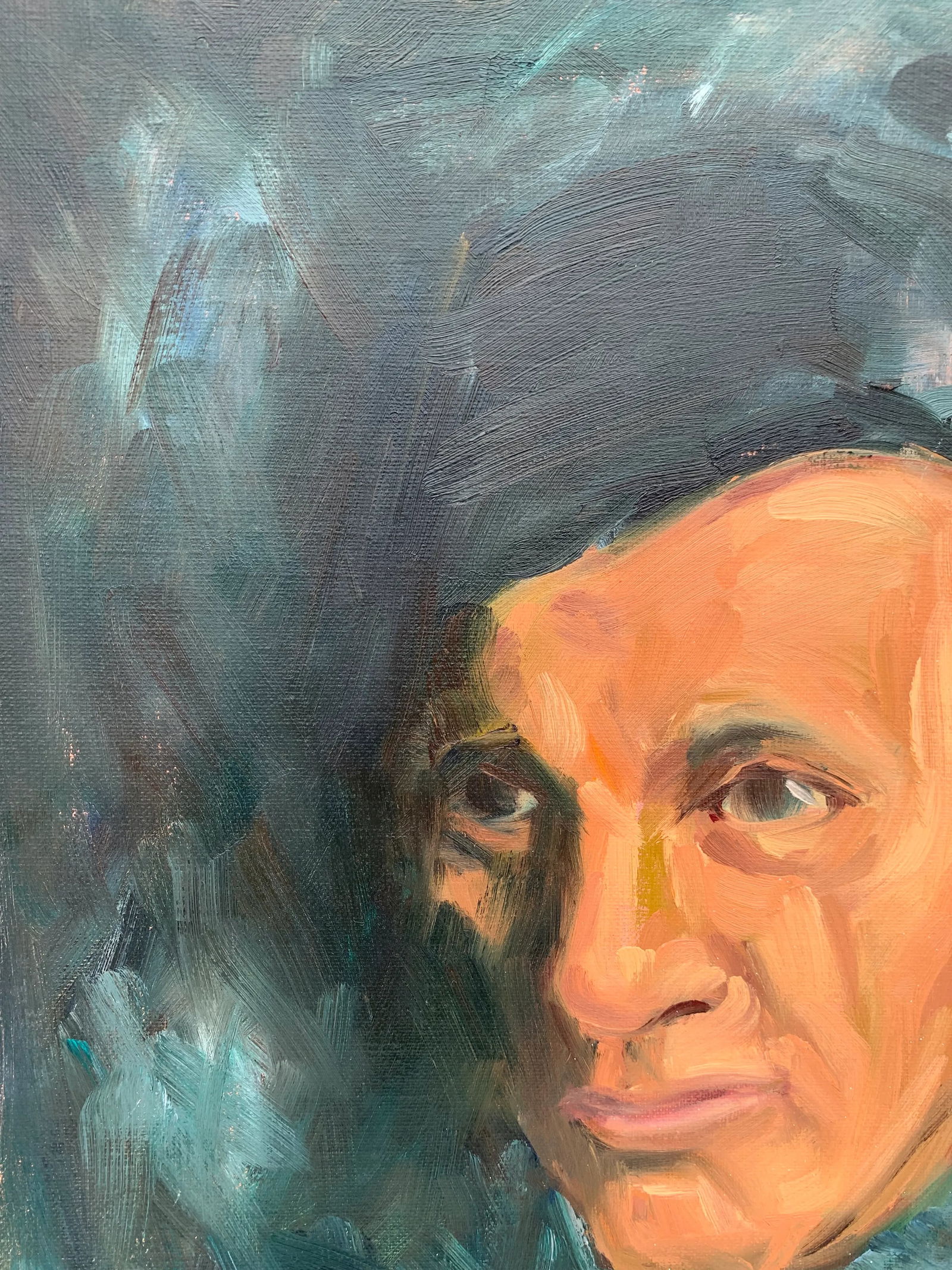 Mid 20th Century "Portrait of a Man" Acrylic Painting - 9