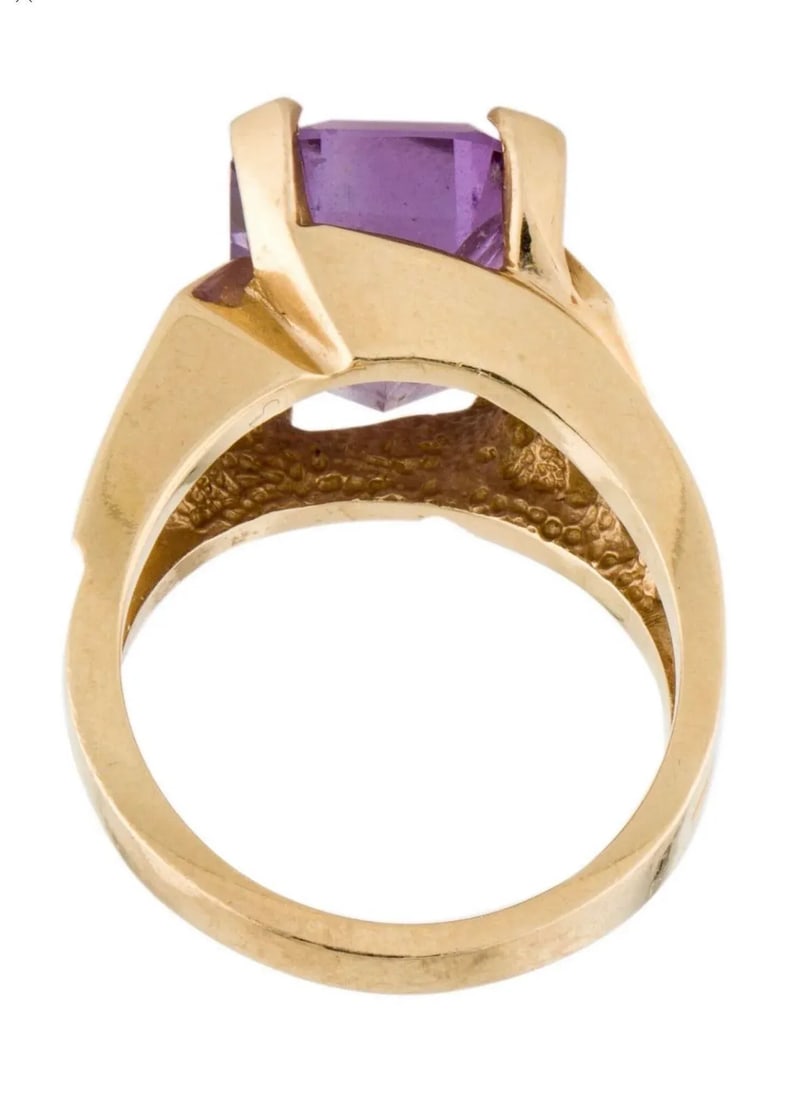 1970s 14k Amethyst "Lines"? Ring - 4