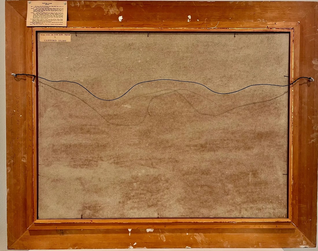 Large Mid-Century Impressionist Oil Painting "Picnic Along the Eure River in France" - by Clifford S - 12