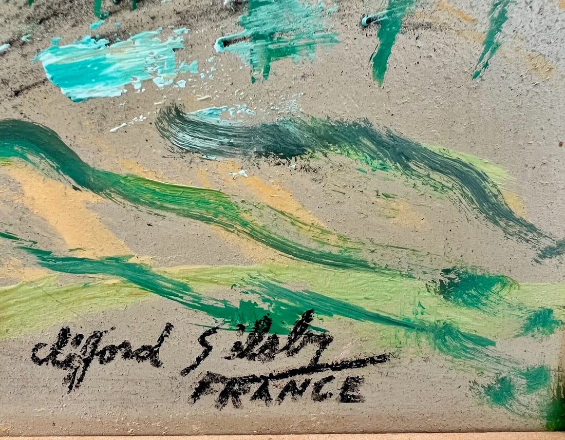 Large Mid-Century Impressionist Oil Painting "Picnic Along the Eure River in France" - by Clifford S - 9