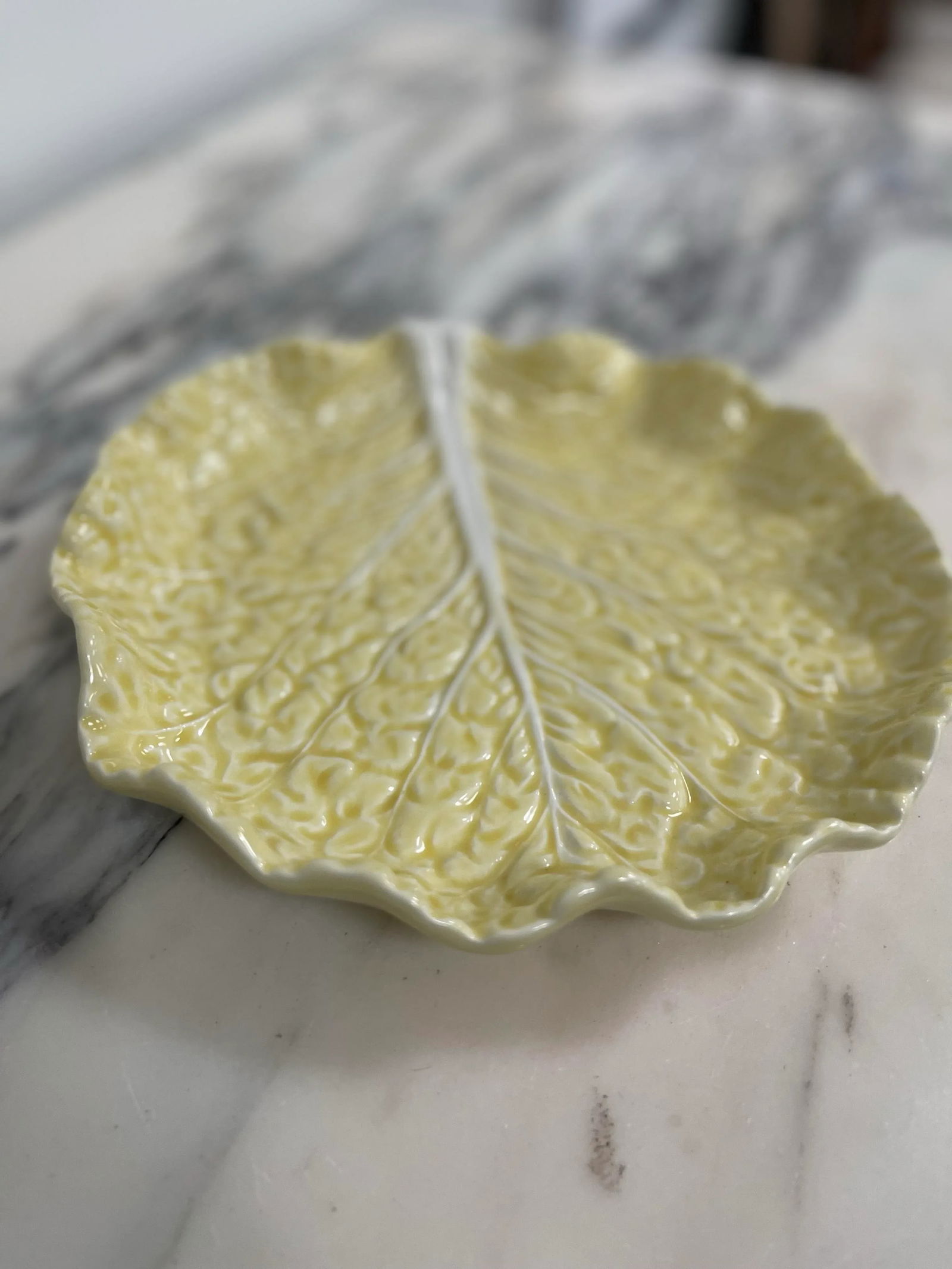Vintage Bordallo Pinheiro Yellow Cabbage Salad Plate - 5