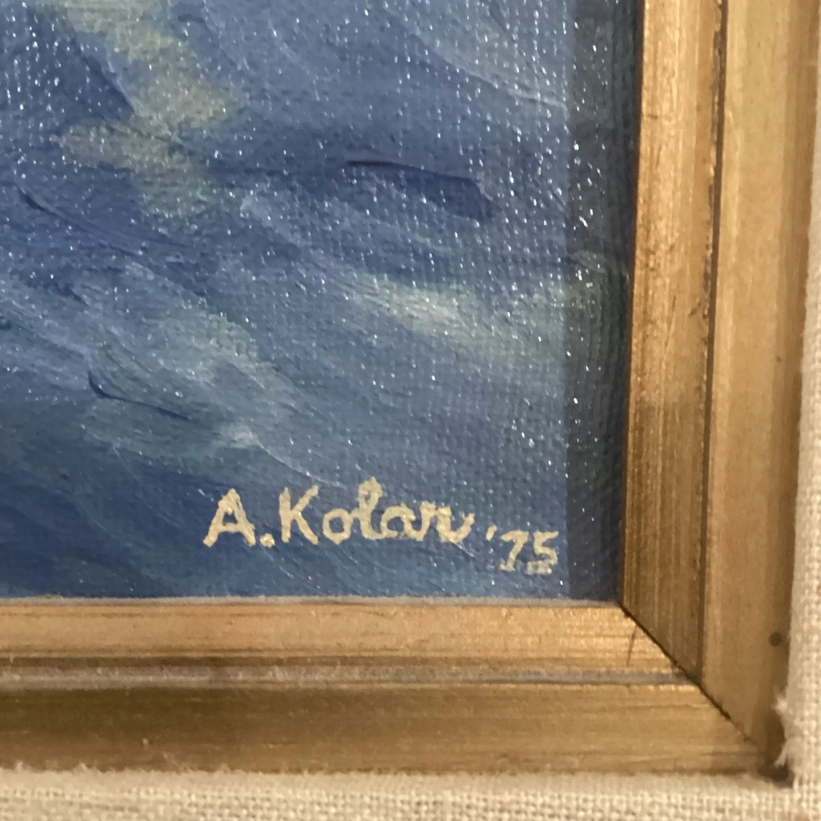 Vintage Framed Original Oil Painting of Boats in the Harbor Signed by Artist Circa 1975 - 9