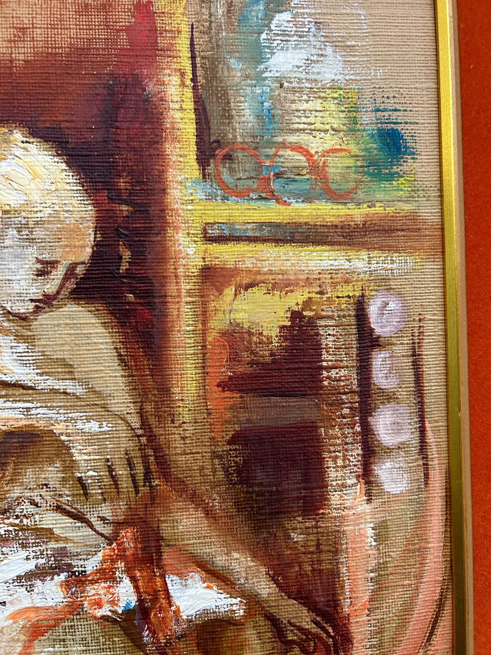 Abstract Midcentury Seated Nude Oil Painting - 4