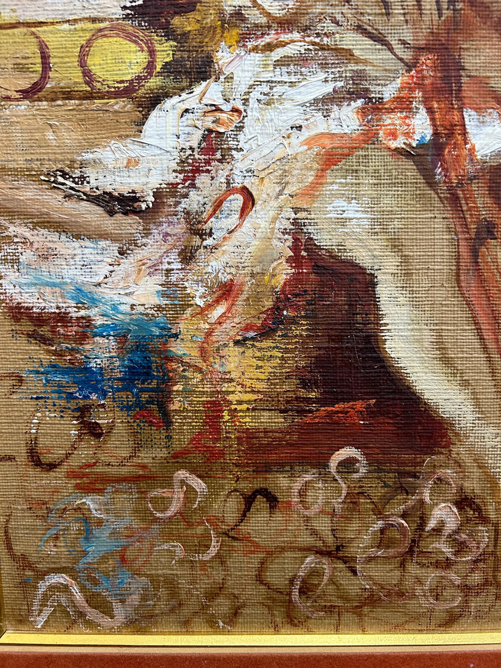 Abstract Midcentury Seated Nude Oil Painting - 5