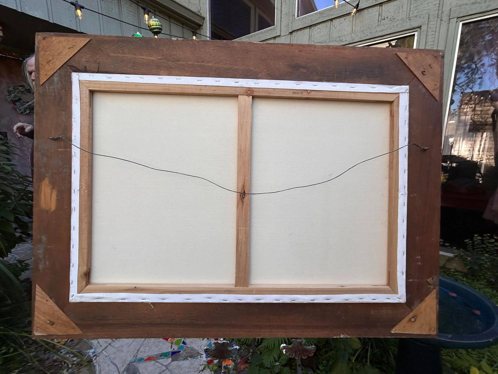 Large Abstract Architecture Original Acrylic on Canvas Painting, Signed J Martinez, 32x44" Heavy Orn - 11