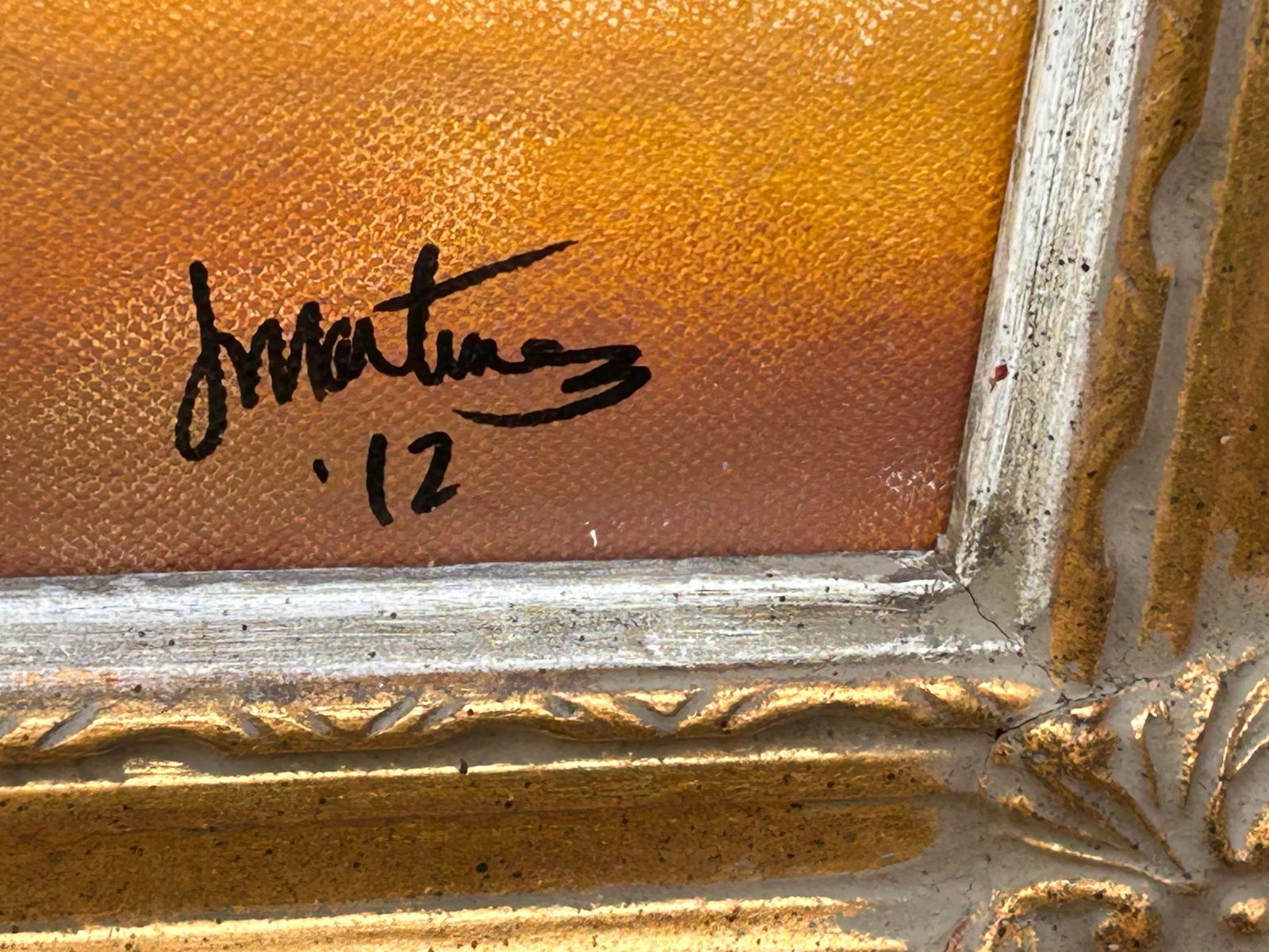 Large Abstract Architecture Original Acrylic on Canvas Painting, Signed J Martinez, 32x44" Heavy Orn - 2