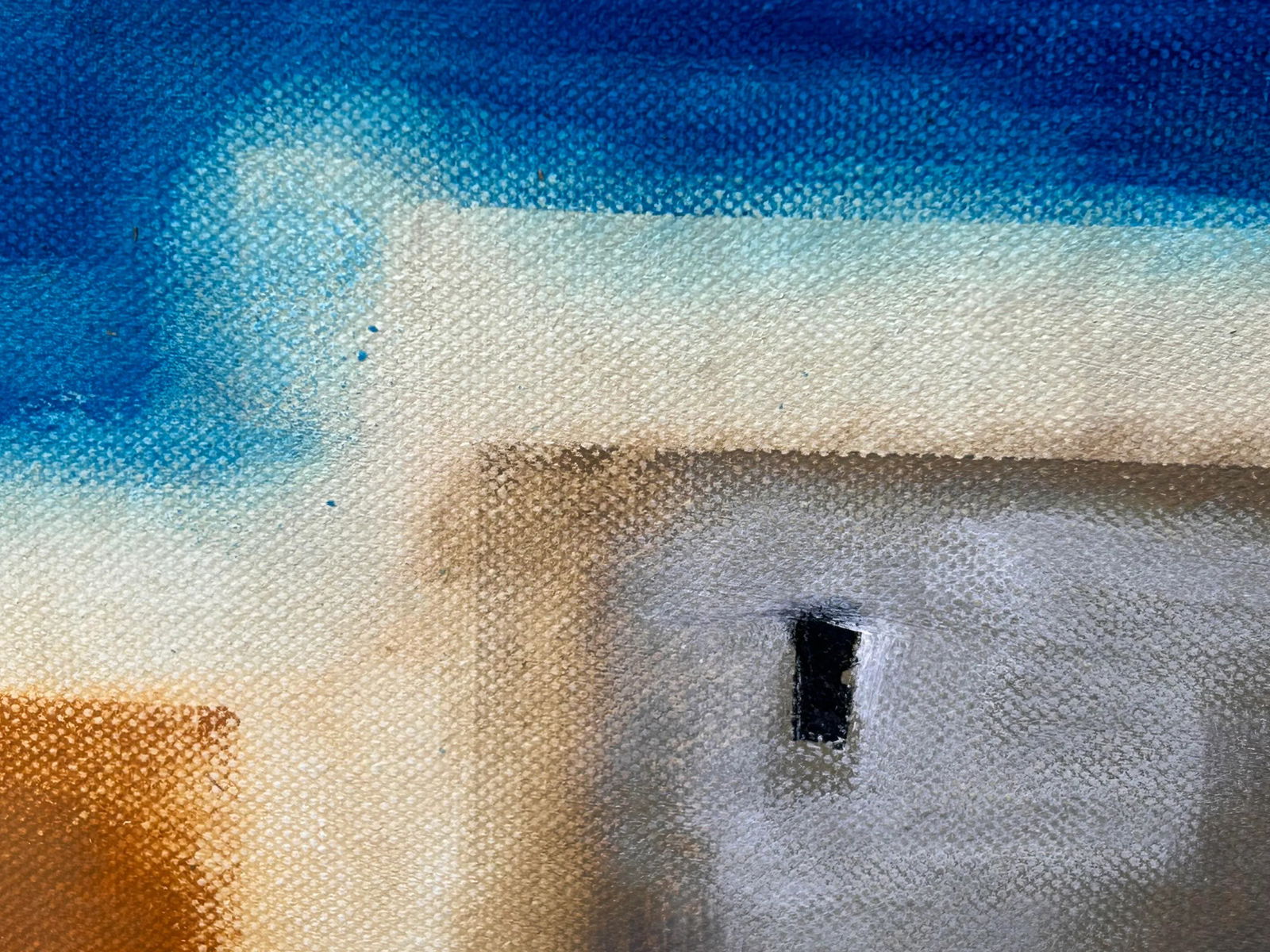 Large Abstract Architecture Original Acrylic on Canvas Painting, Signed J Martinez, 32x44" Heavy Orn - 3