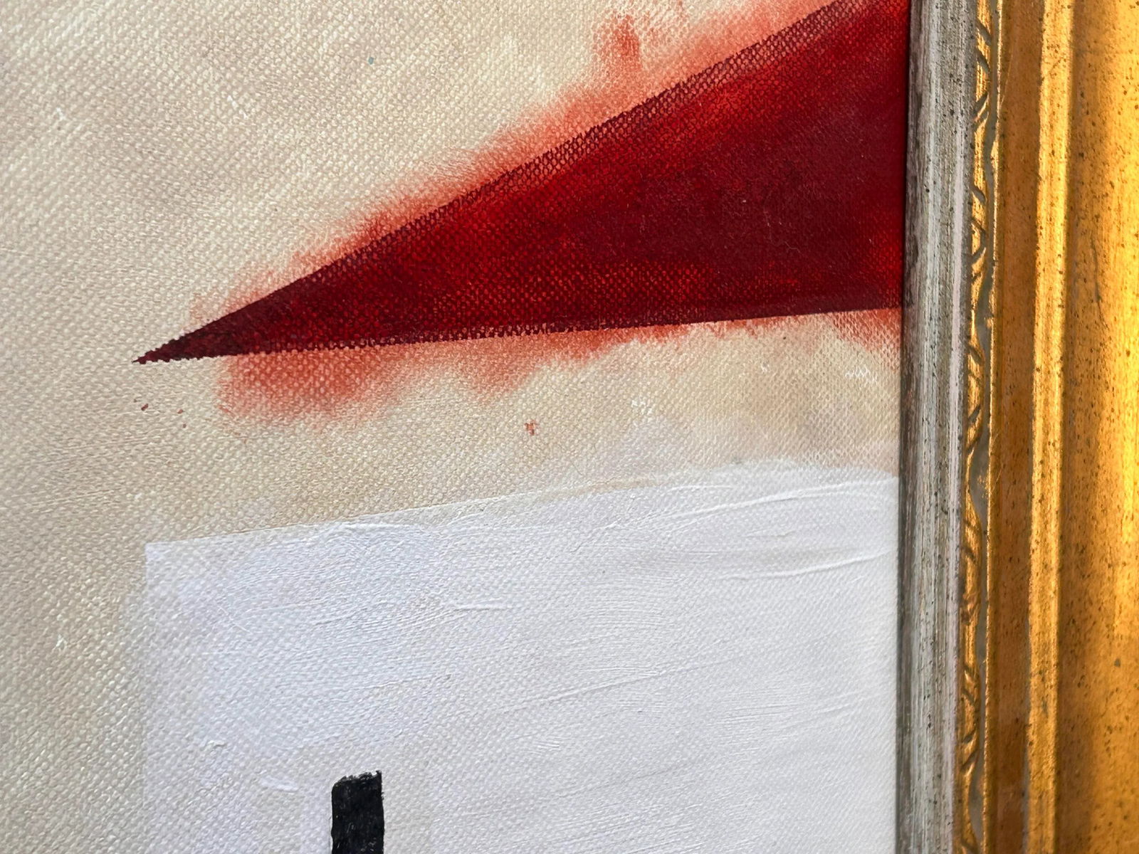 Large Abstract Architecture Original Acrylic on Canvas Painting, Signed J Martinez, 32x44" Heavy Orn - 5