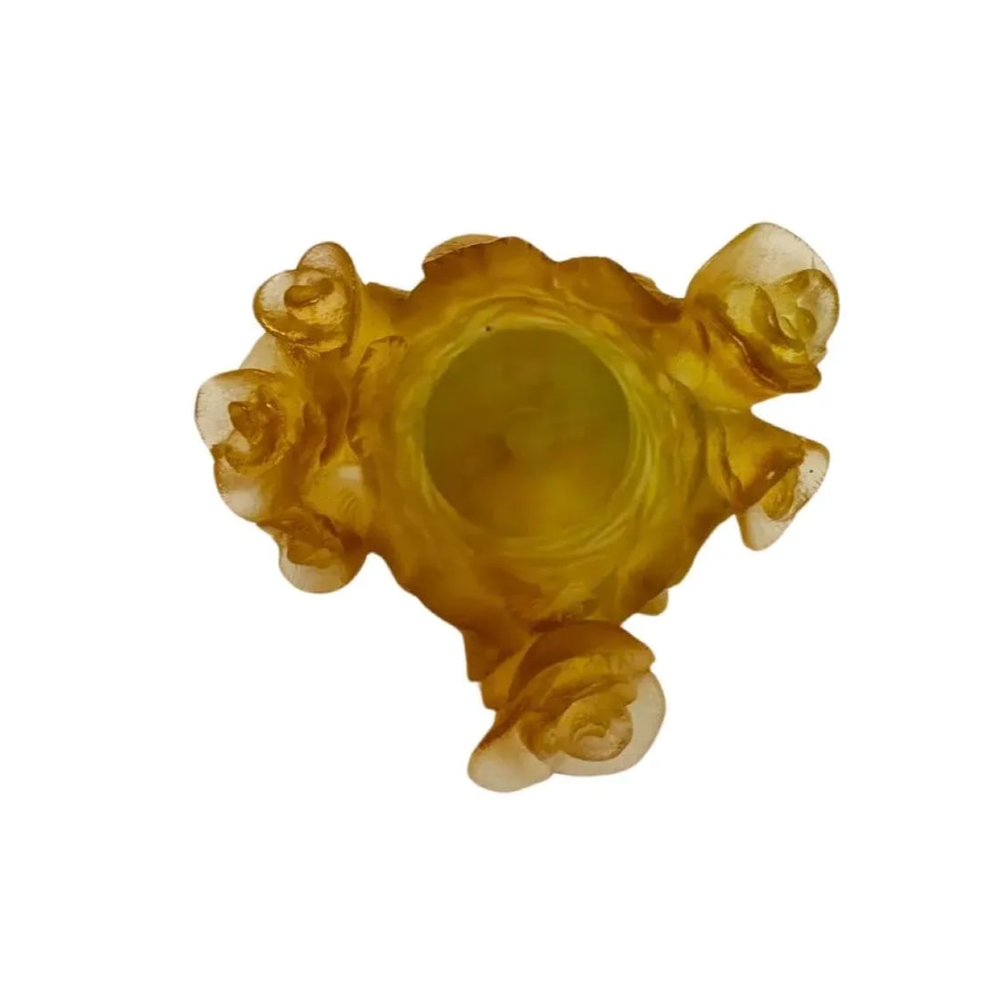 1990s Daum Pate De Verre Candle Holder Roses France, Signed - 7