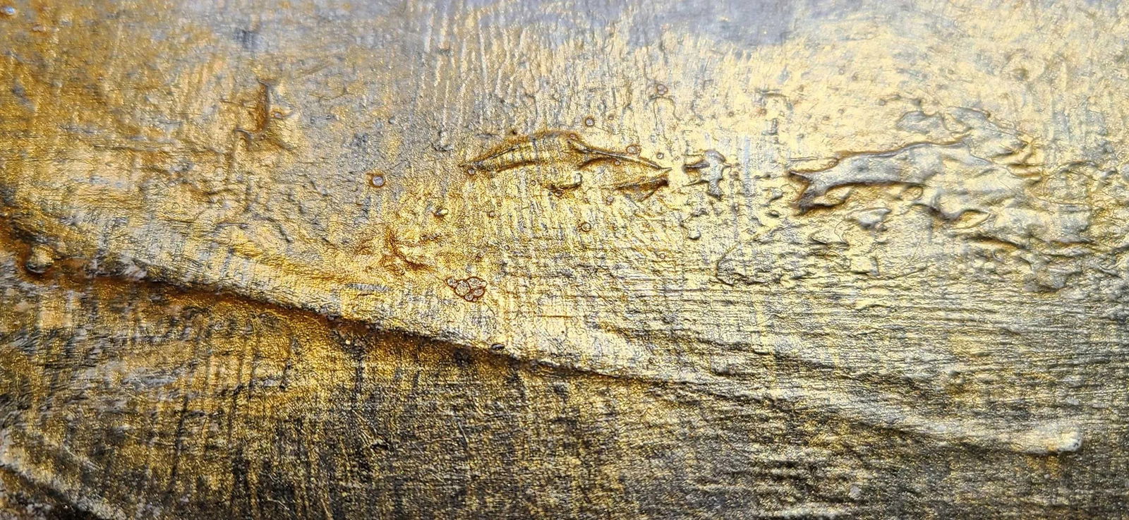 Original Abstract Multi-Media Art Painting Black Grey Bronze - 5