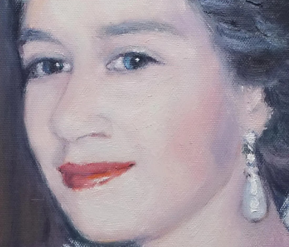 Original Oil Portrait Painting of Queen Elizabeth II - 2