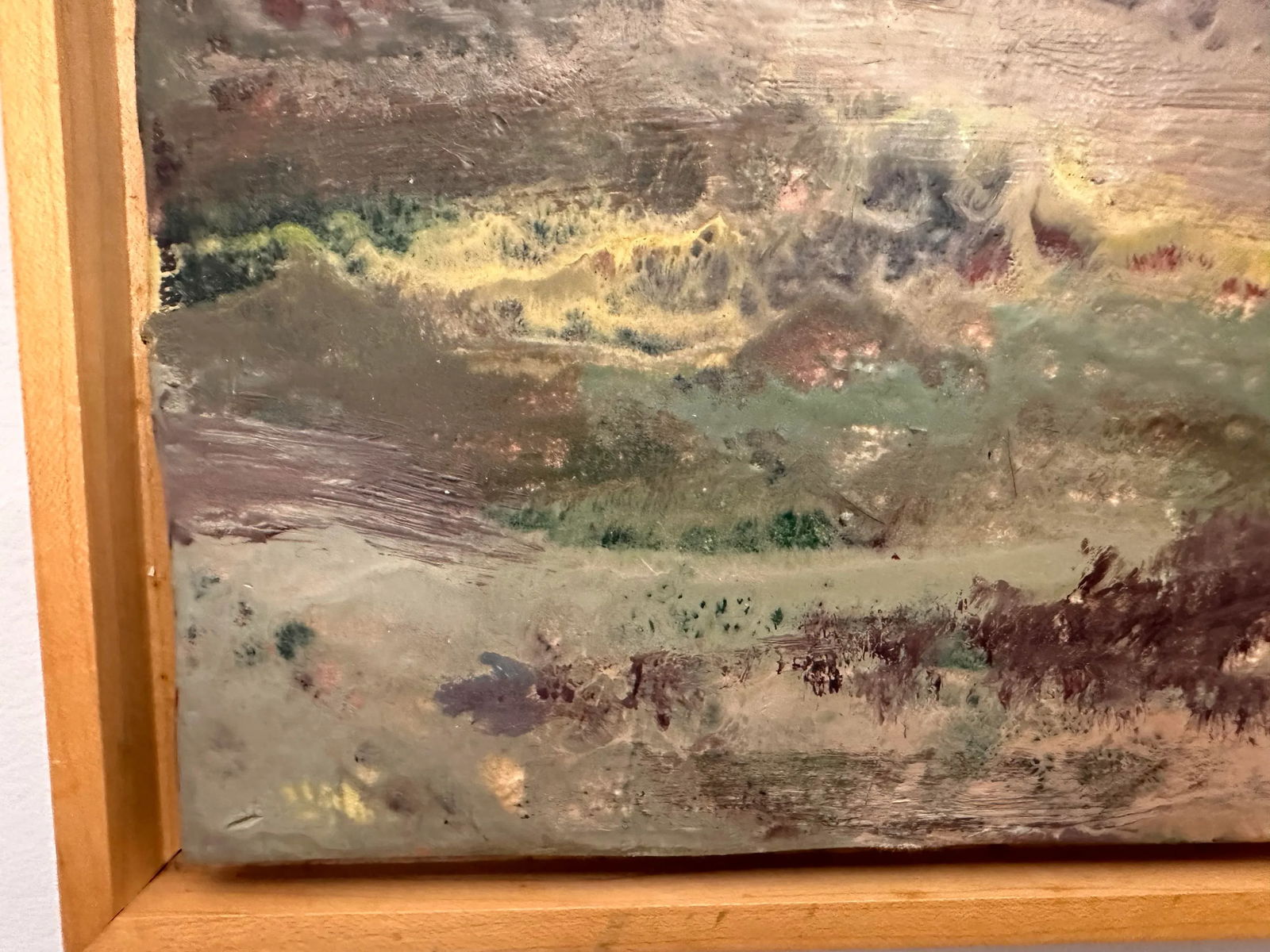 Original Small Serene Dunes Landscape Painting by Helen Febbo Framed 11" X 13" - 4