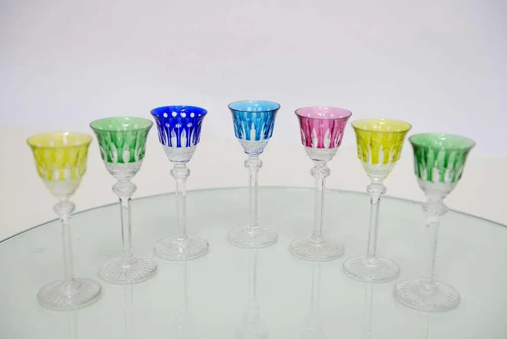 1950s "Tommy Crystal Liquor Glass" by Saint-Louis Cristallerie - Set of 7 - 2
