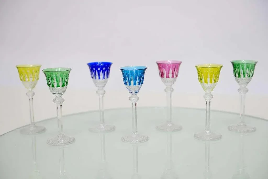 1950s "Tommy Crystal Liquor Glass" by Saint-Louis Cristallerie - Set of 7 - 3