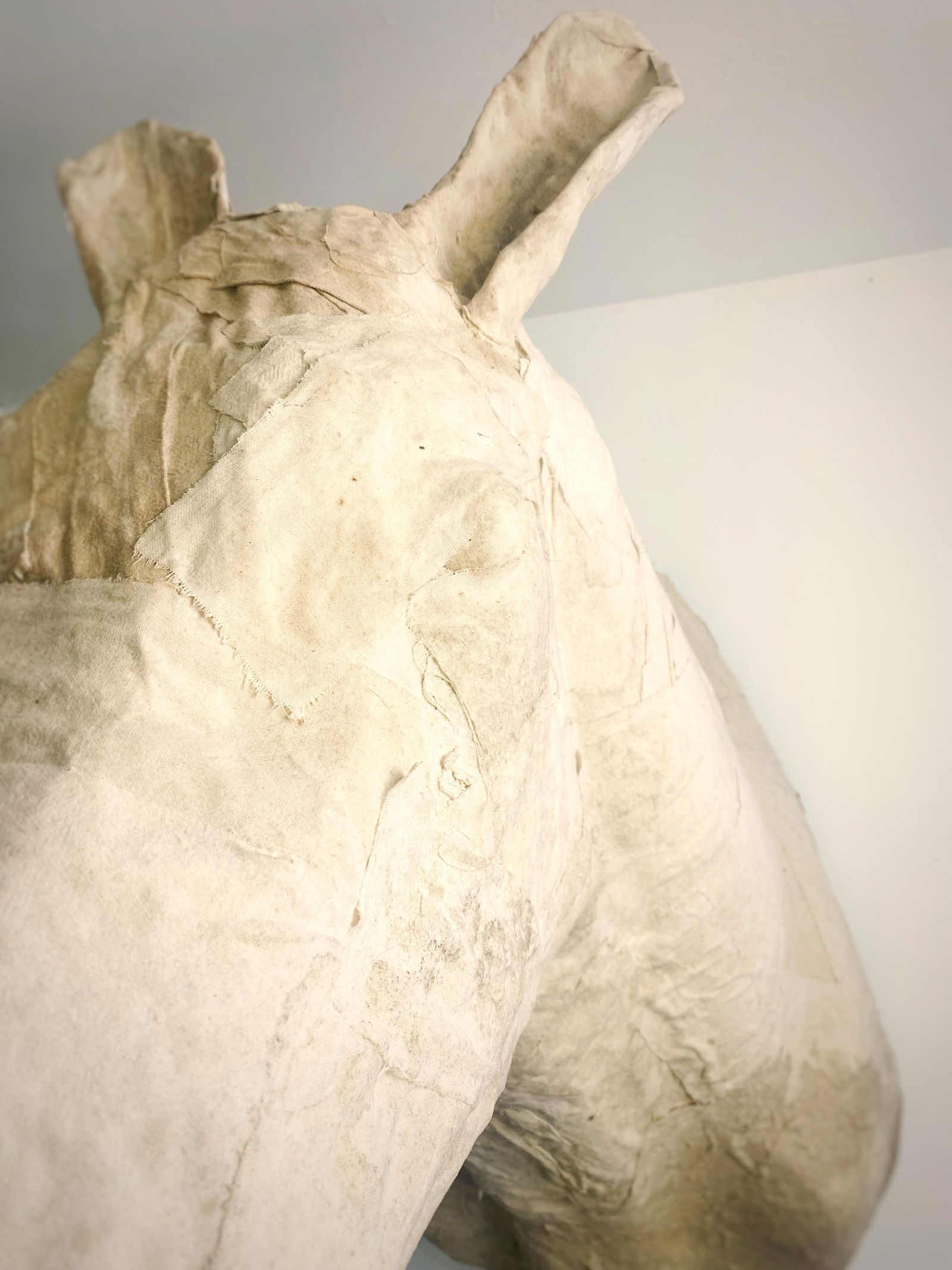 Handcrafted Life-Size Head Mounted Horse Head Faux Taxidermy Equestrian Horse Wall Decor Sculpture - 5