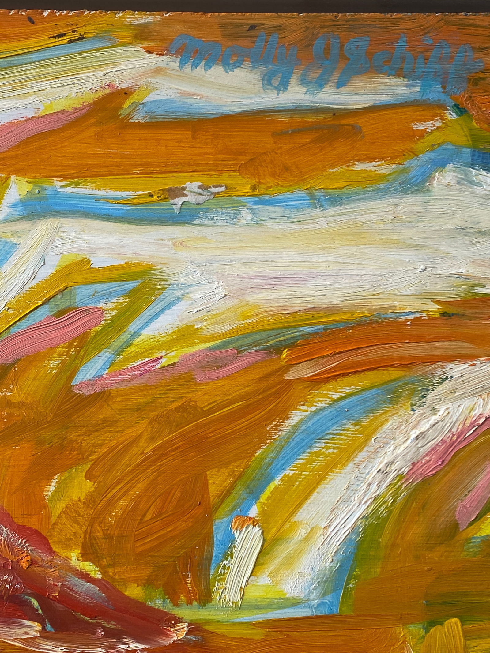 Vintage 1970s Tropical Landscape Painting Molly Schiff - 2