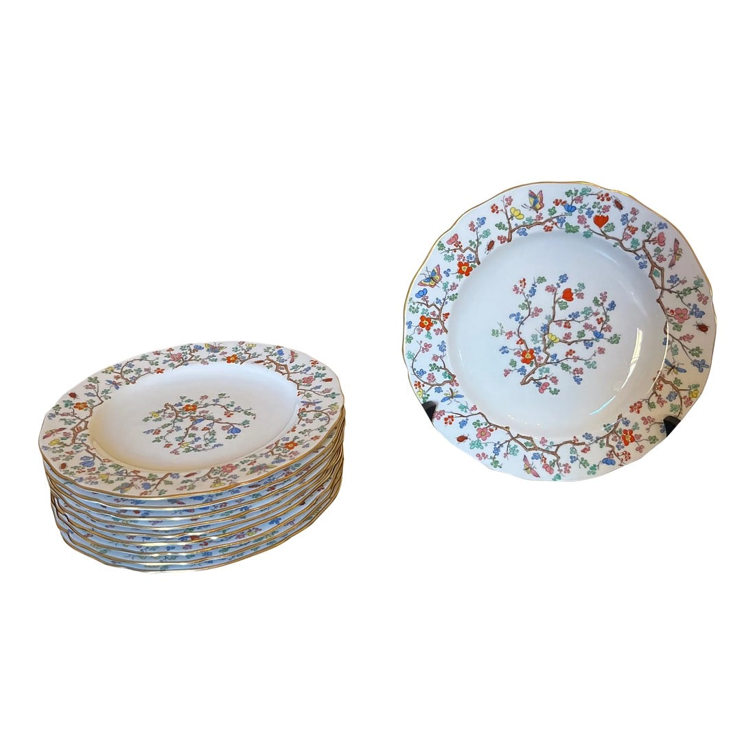 Early 20th Century Spode Shanghai 9"? Luncheon Plates- Set of 10 (1 of 9)