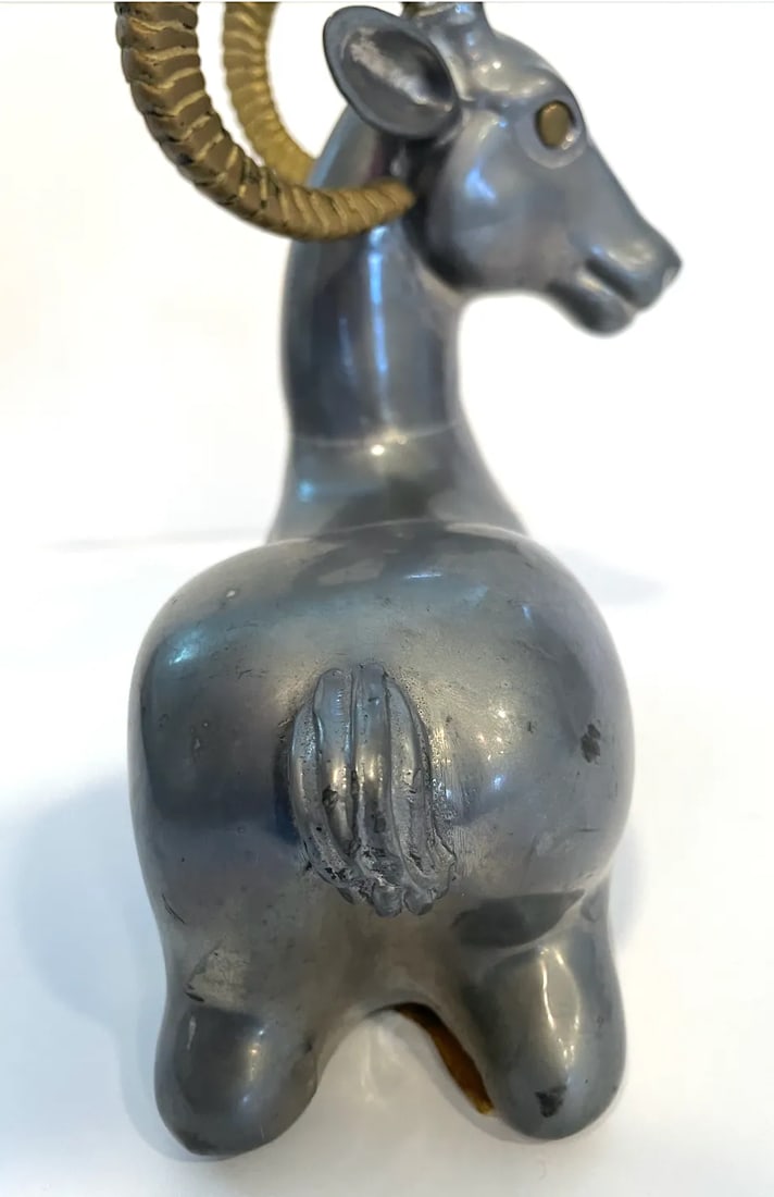 Mid 20th Century Pewter and Brass Ram Sculpture in the Style of Anthony Redmile - 10