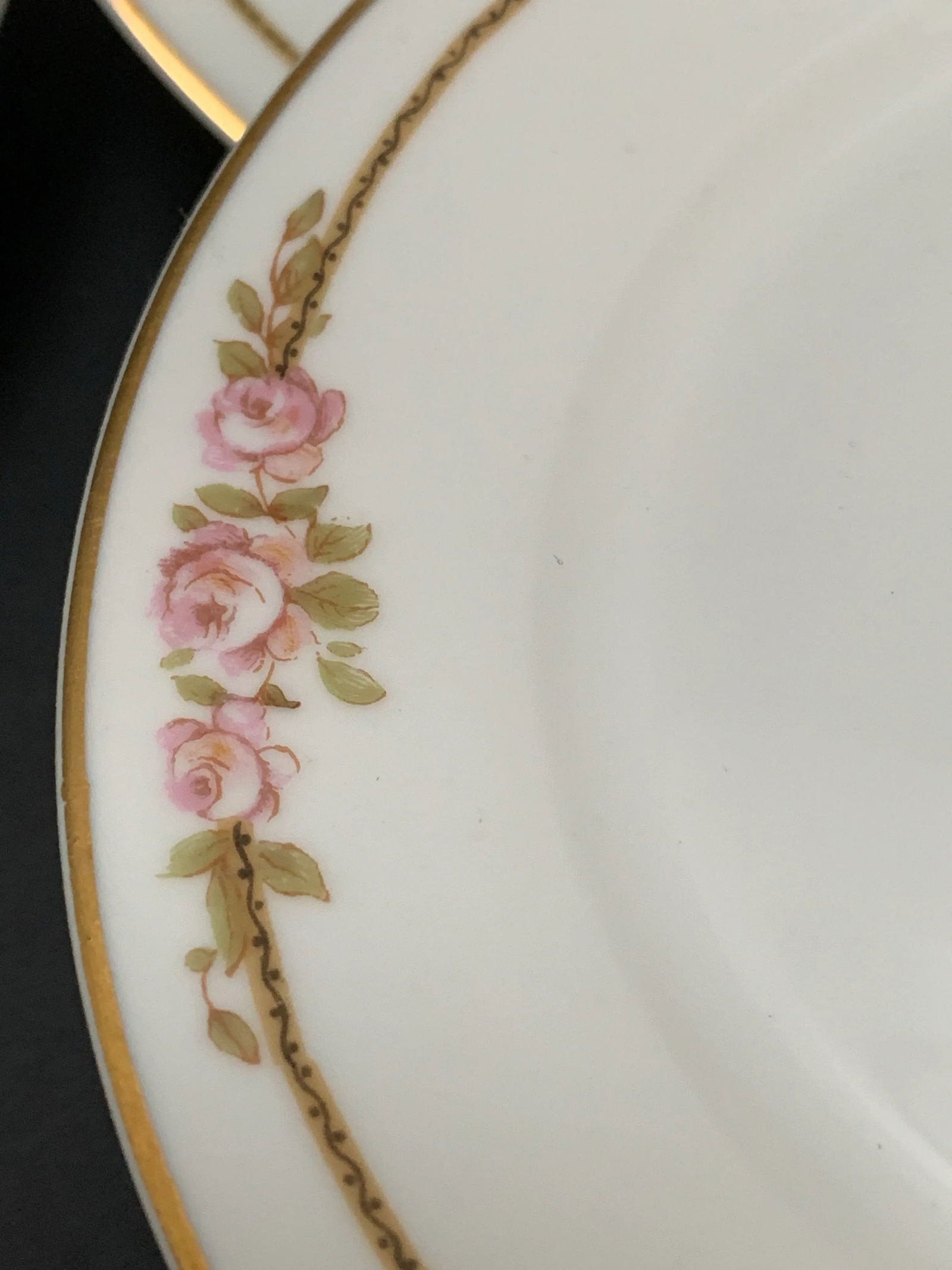 French Limoges Vintage Pink Rosette Patterned China Plates and Bowls, Set of Nineteen - 2