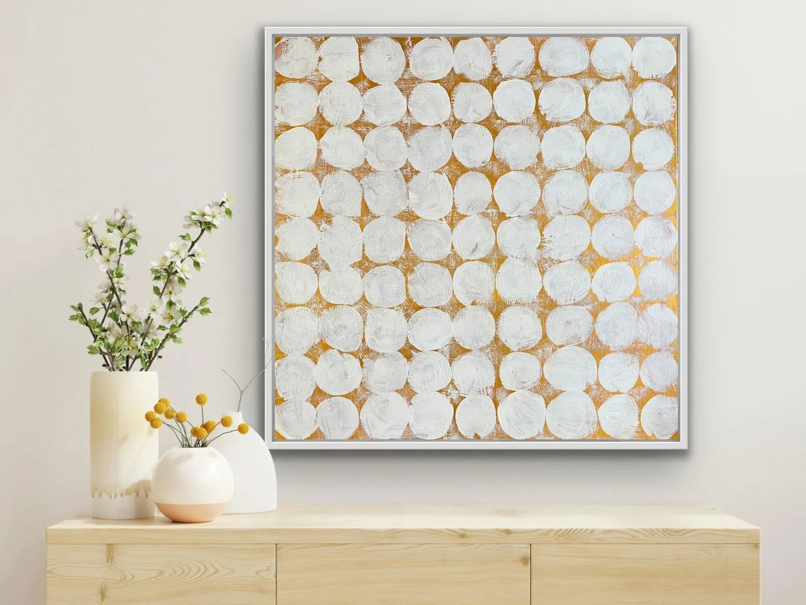 Sarah Trundle, Contemporary Abstract Painting, "Communion: Circles in Gold" - 6