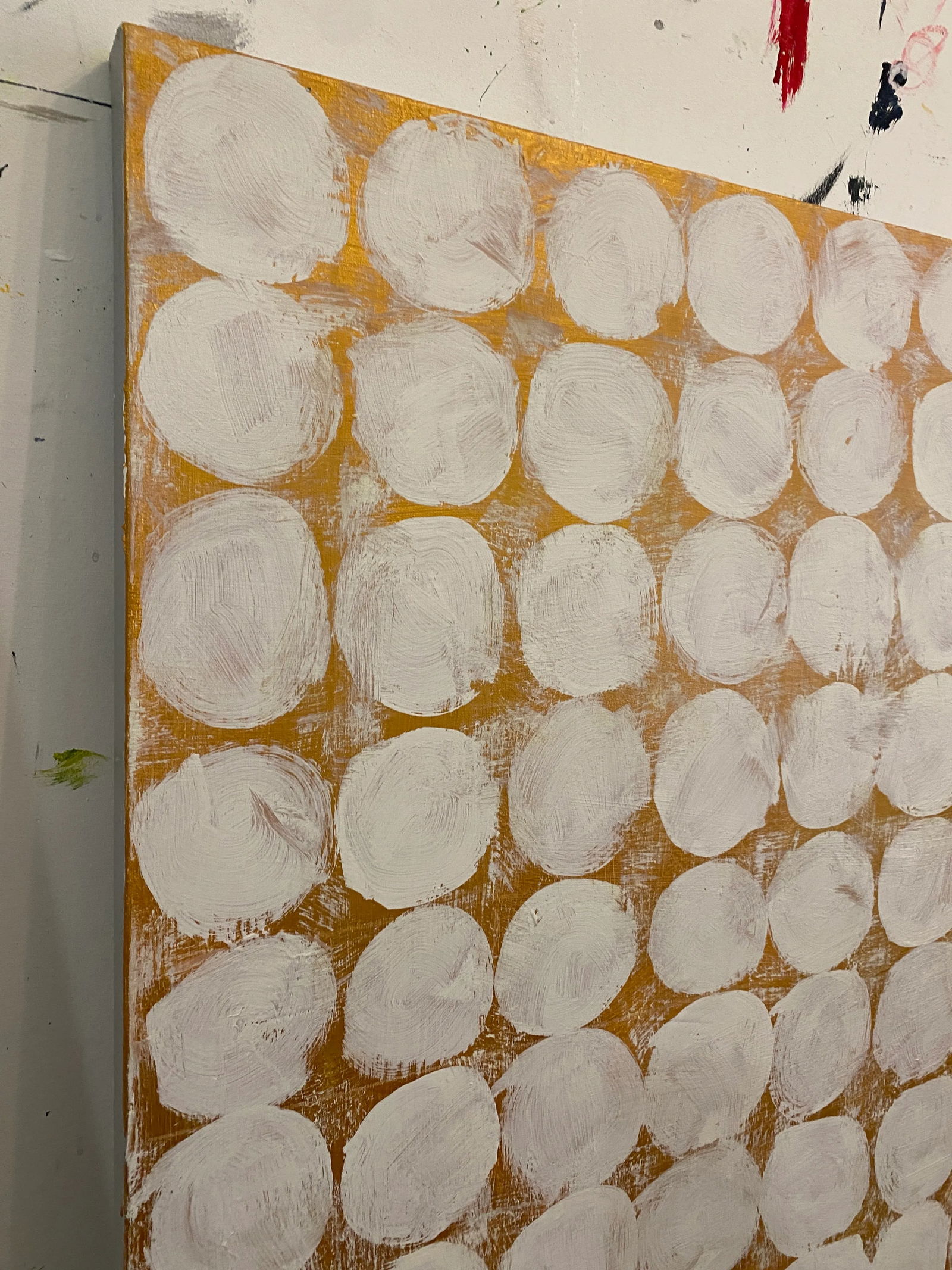 Sarah Trundle, Contemporary Abstract Painting, "Communion: Circles in Gold" - 7