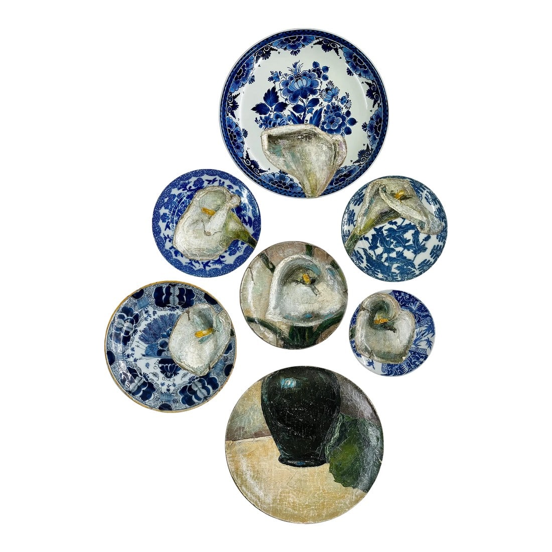 Unique Painted Ceramic Plate Artwork by Amsterdam Based Artists 'Studio De Simone Wayland': Marcello De Simone and Bruce Wayland are the Amsterdam based Italian/American design duo behind Studio DeSimoneWayland. Since 2010 they have been combining their backgrounds in both studio art and art