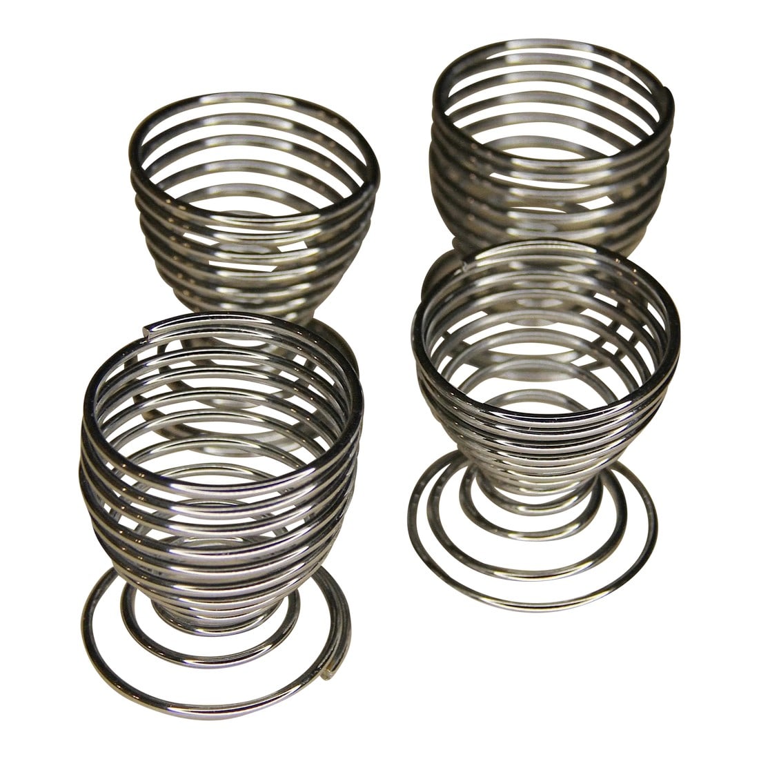 1990s Mid-Century Modern Style Spiral Egg Holders- Set of 4: spiral egg holders set of 4 like new Condition: Alterations: Original Condition Unaltered Imperfections: Some Imperfections Condition Notes: perfect condition like new SET OF 4 Dimensions: 