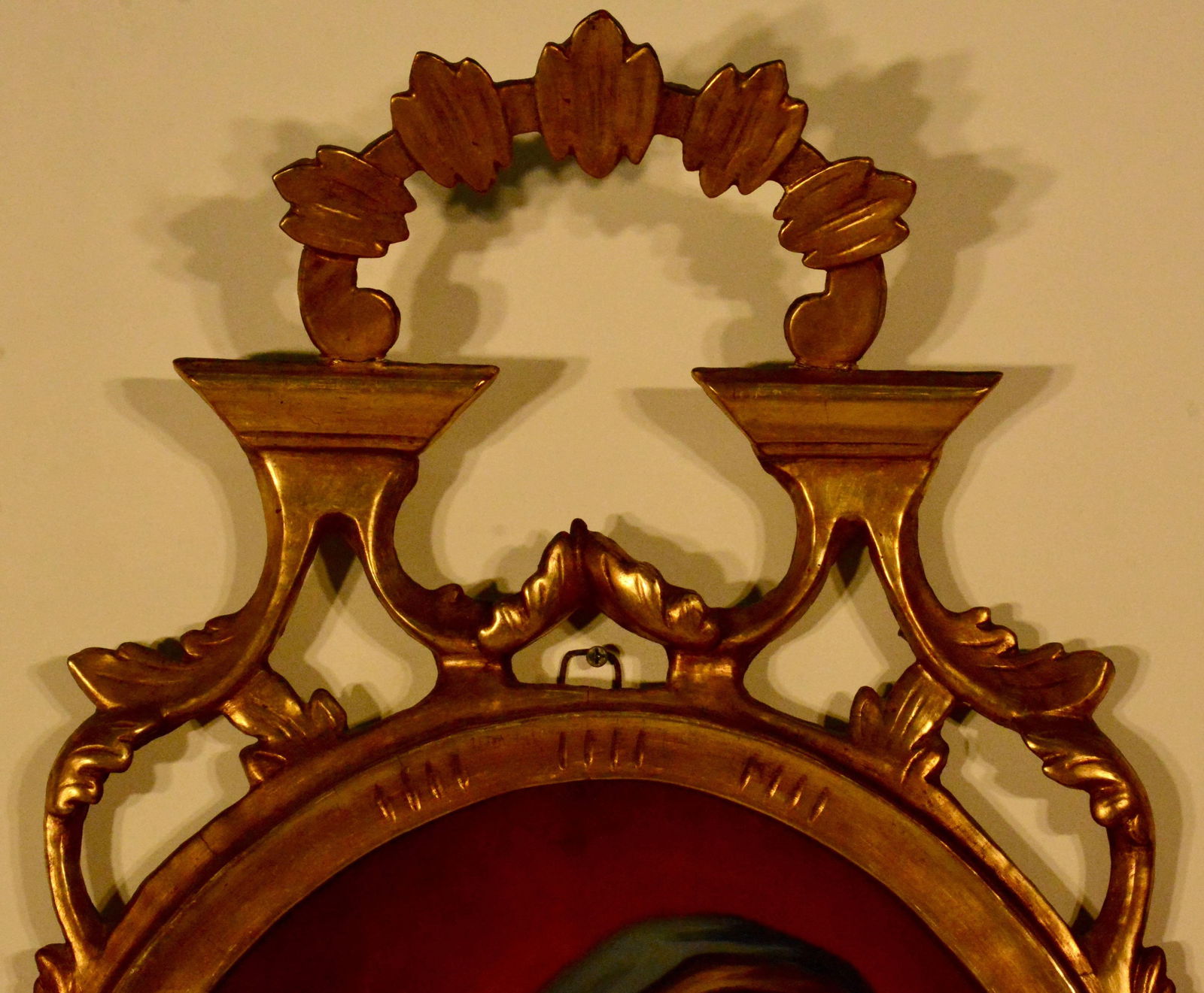 Late 19th Century Spanish Religious Reverse Painting Our Lady of Sorrows - 5