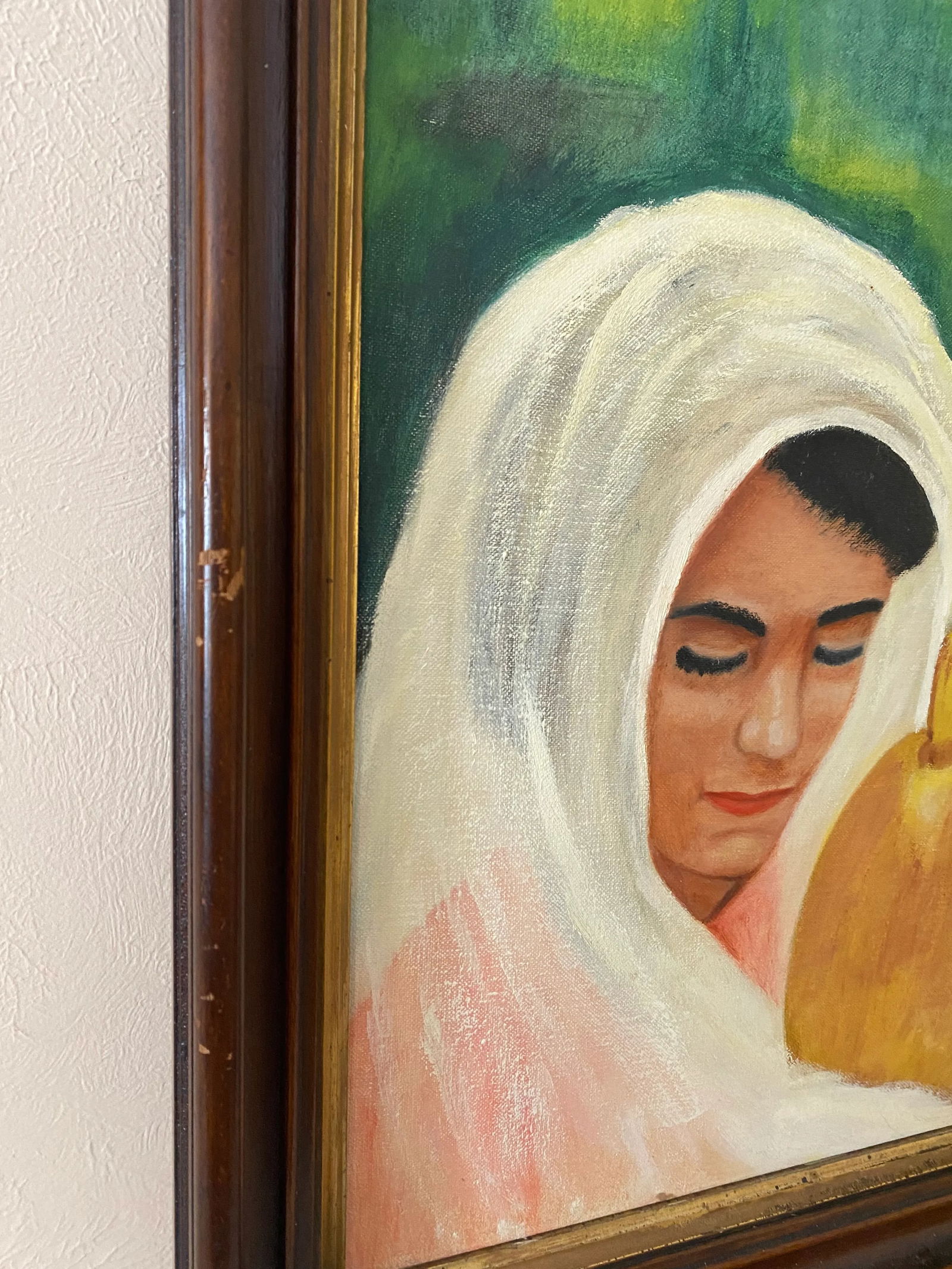 Vintage 1969 Portrait Painting on Canvas - Signed - 4