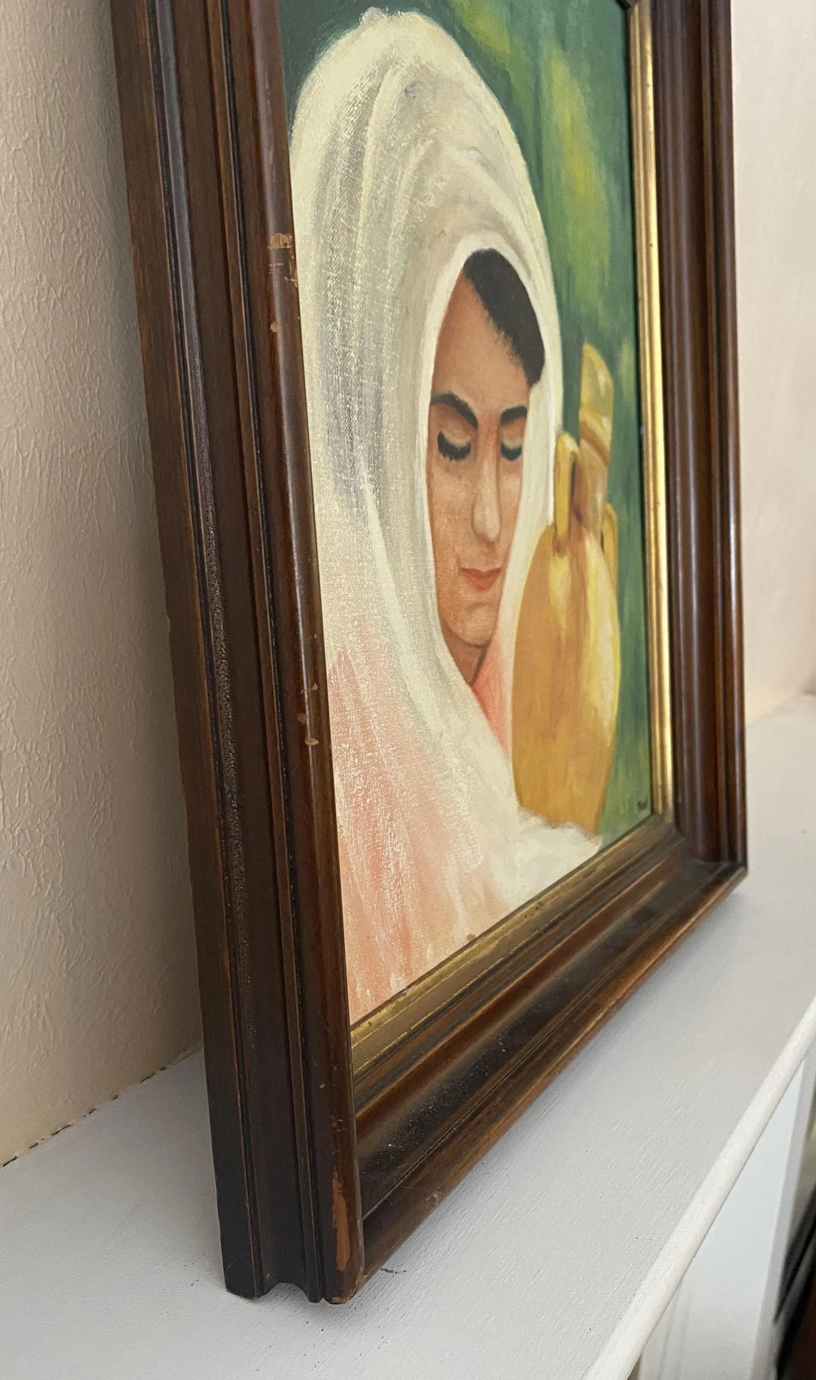 Vintage 1969 Portrait Painting on Canvas - Signed - 7