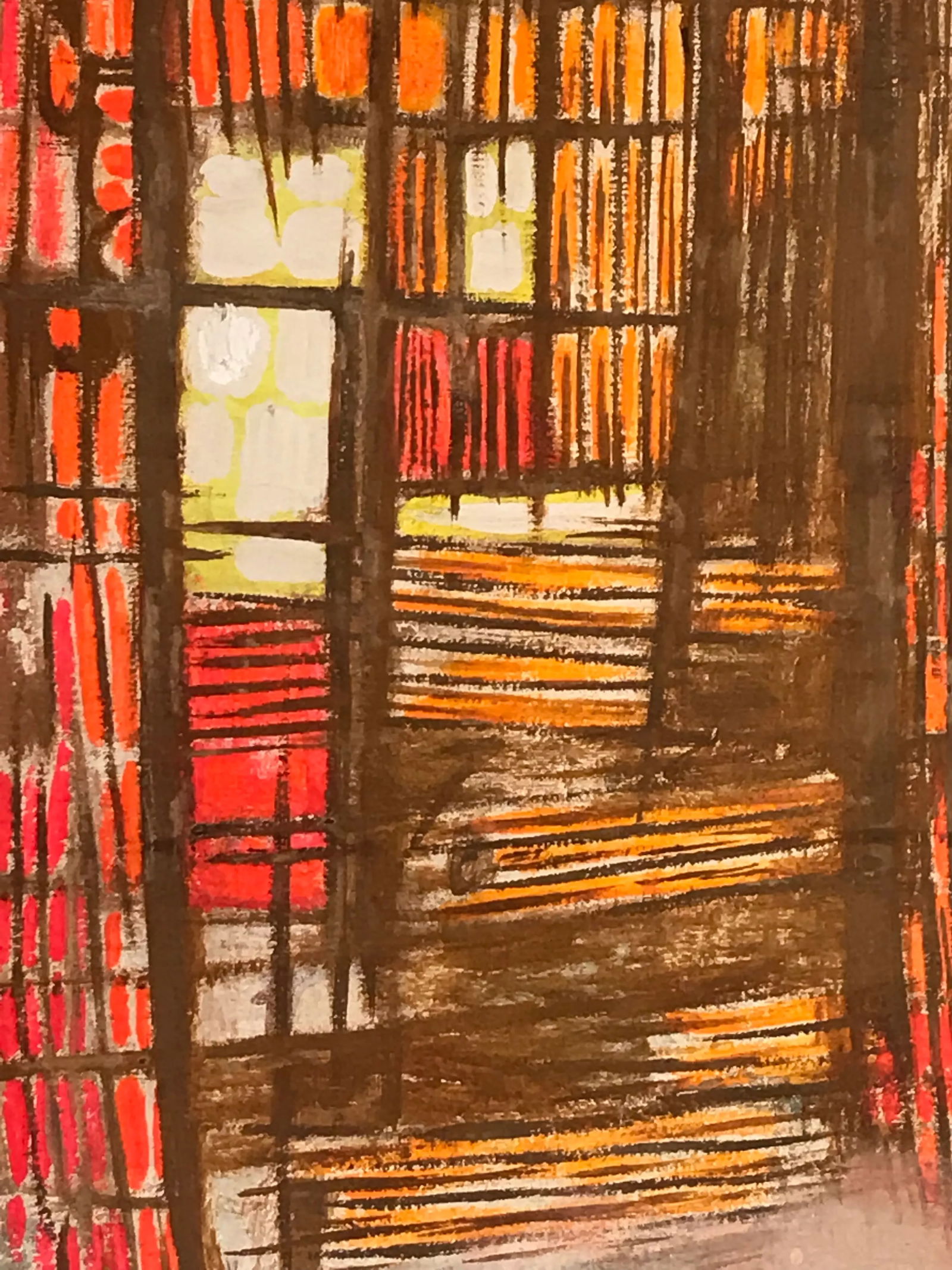 1970s Vintage Modernist Abstract Acrylic on Canvas Painting - 6