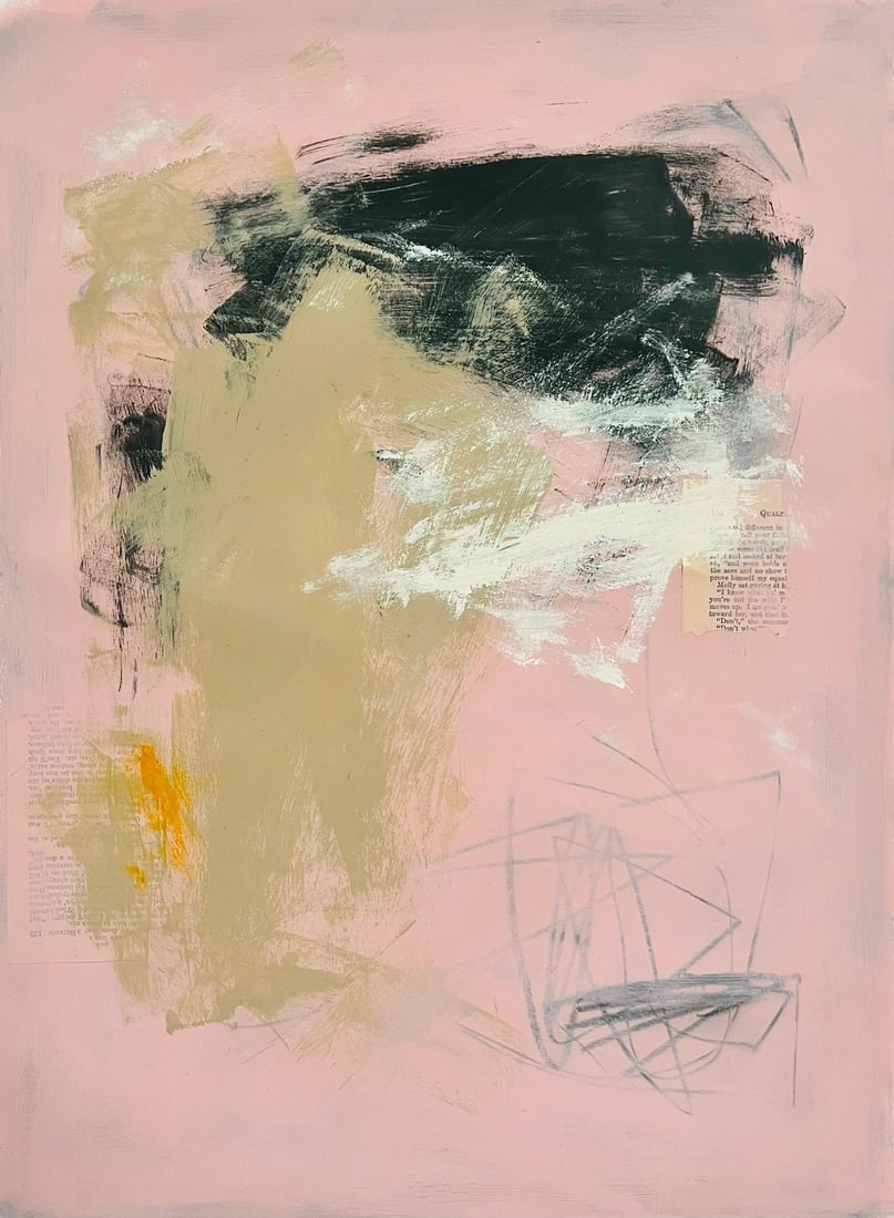 "Accomplished" Contemporary Original Abstract Painting on Paper (1 of 3)