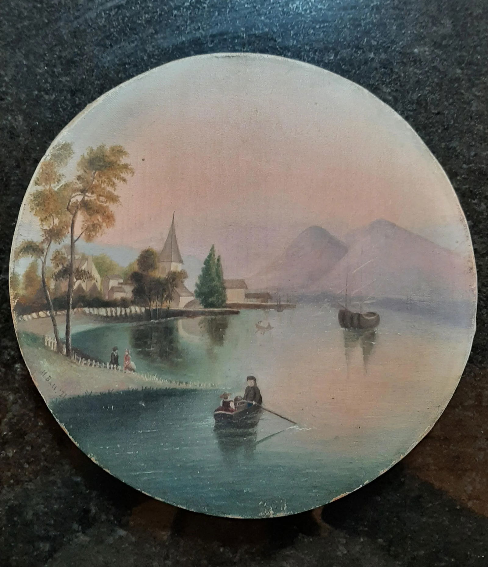 Late 19th Century Antique Water Landscape Oil on Canvas - 2