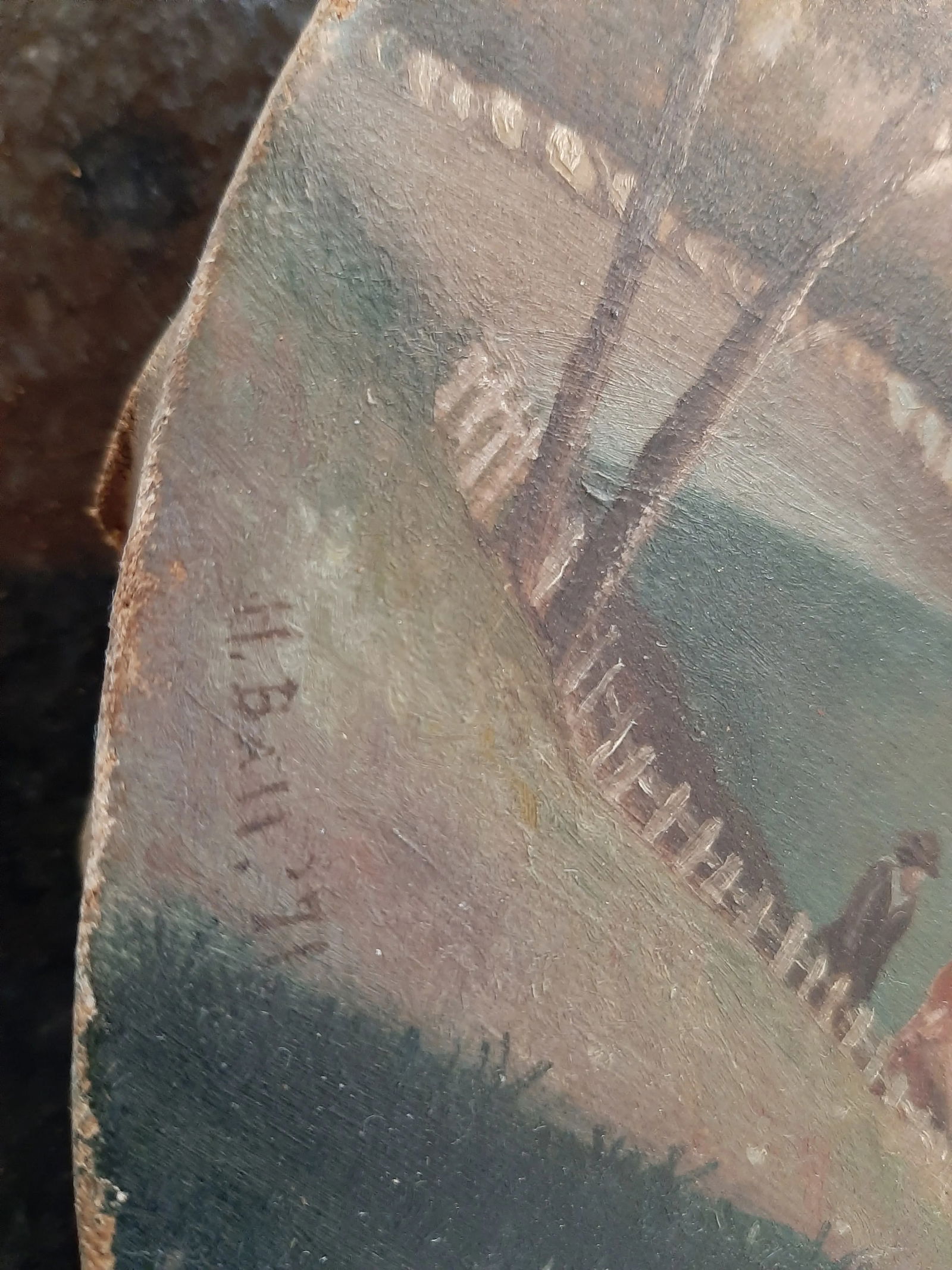 Late 19th Century Antique Water Landscape Oil on Canvas - 6