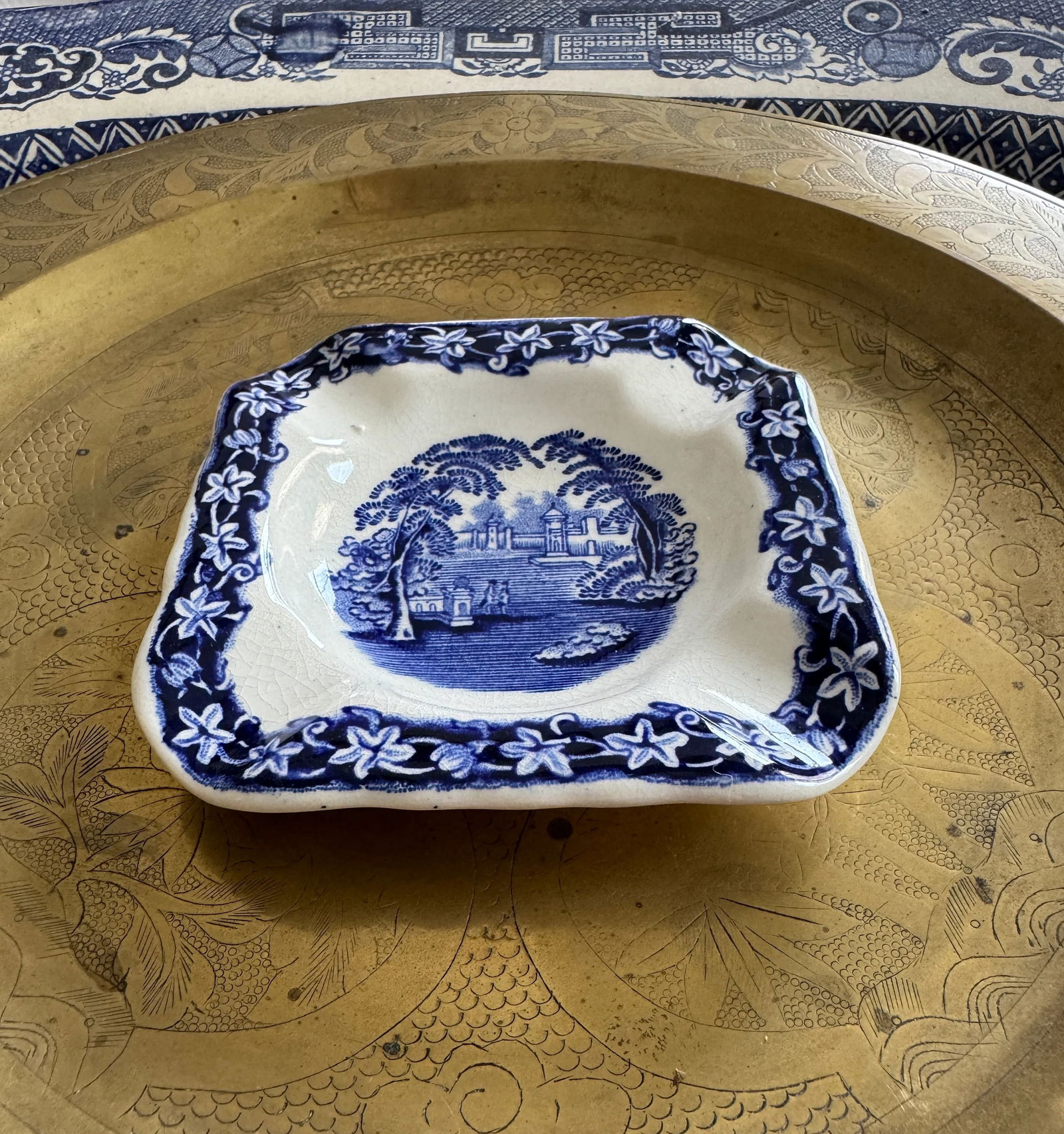 Antique Mason's Ironstone Transferware Ashtray - 4