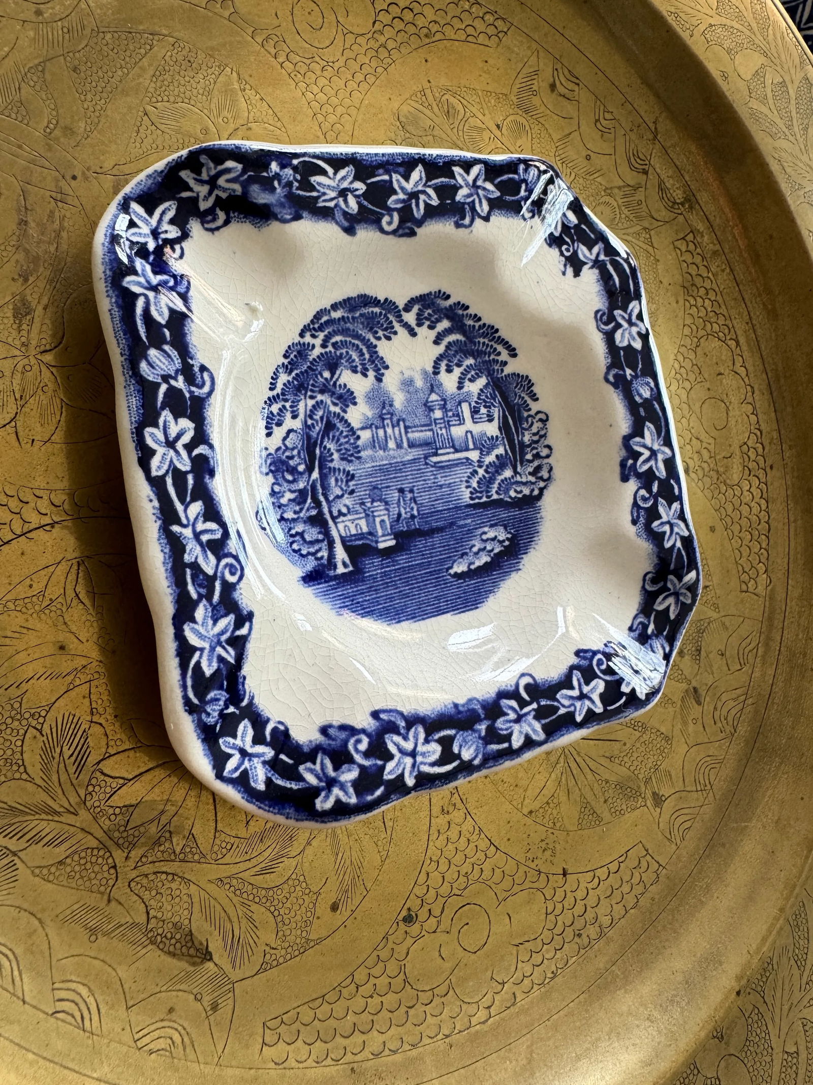Antique Mason's Ironstone Transferware Ashtray - 5