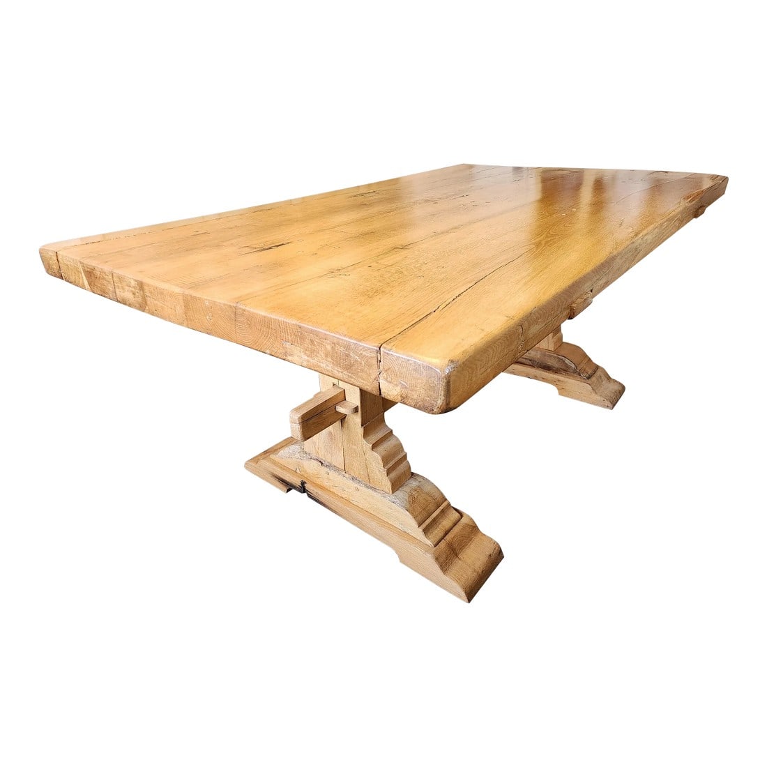 19th Century Antique French Reclaimed Barn Wood Trestle Table (1 of 12)