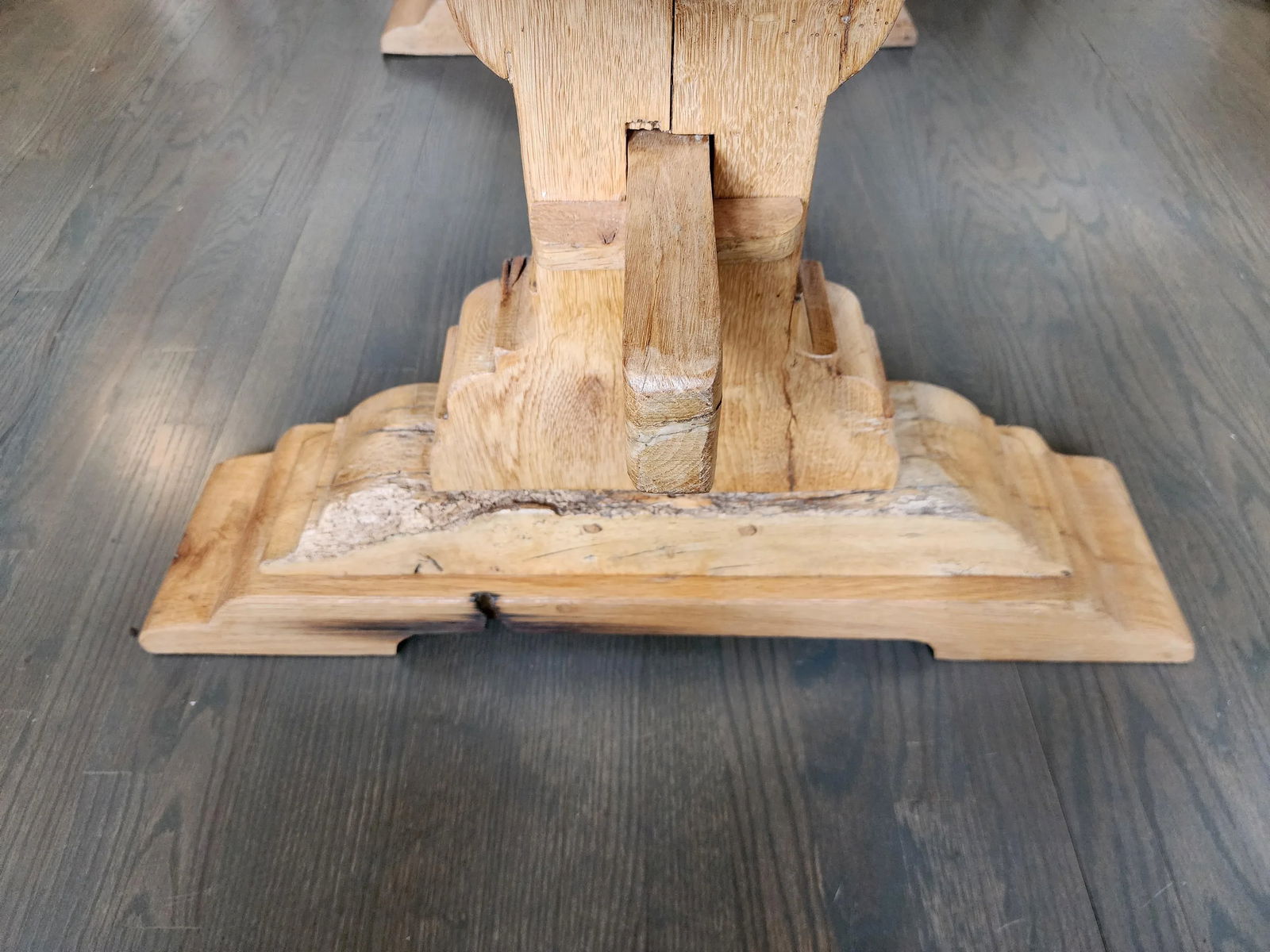 19th Century Antique French Reclaimed Barn Wood Trestle Table - 3